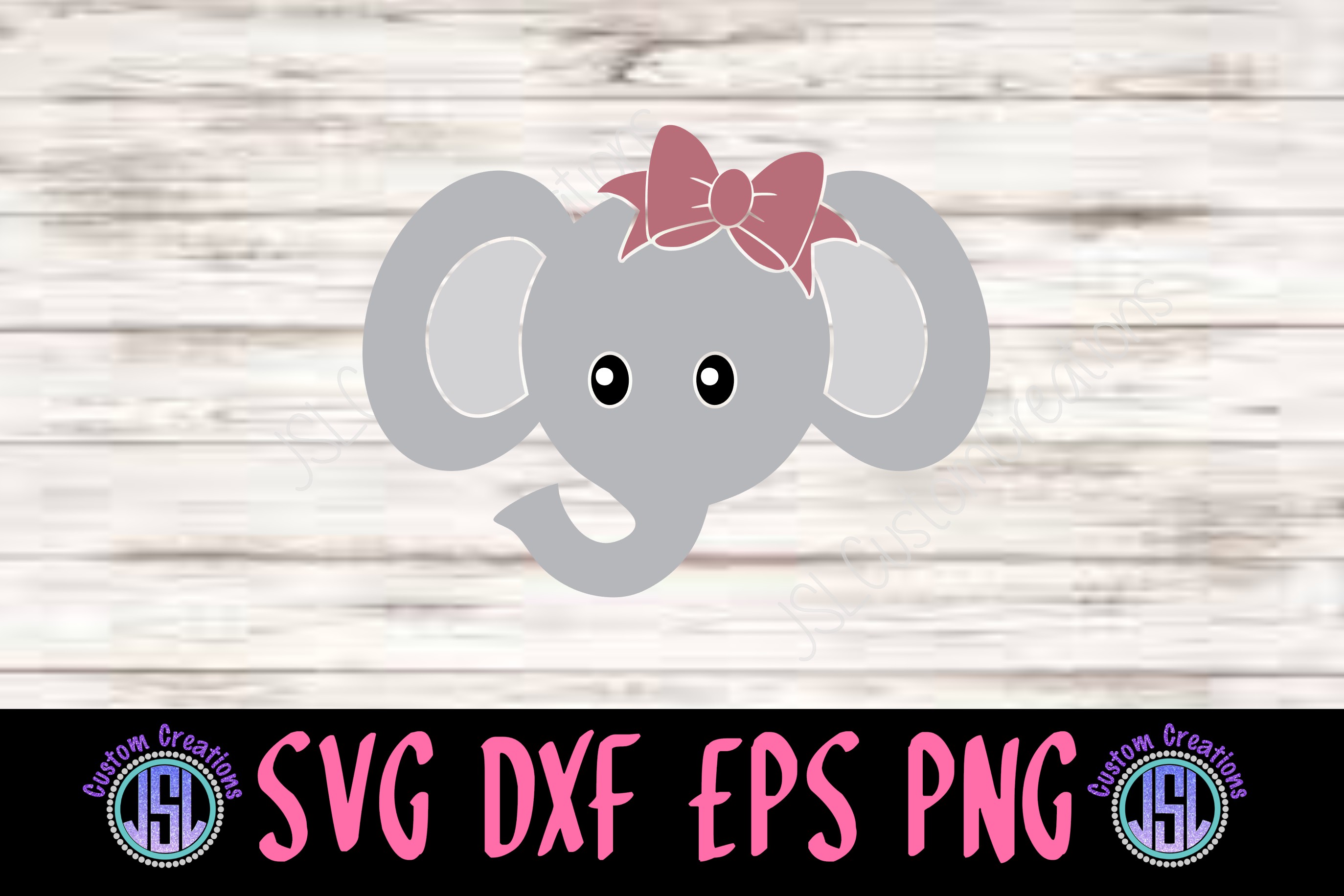 Baby Girl Elephant SVG DXF EPS PNG Digital Cut File