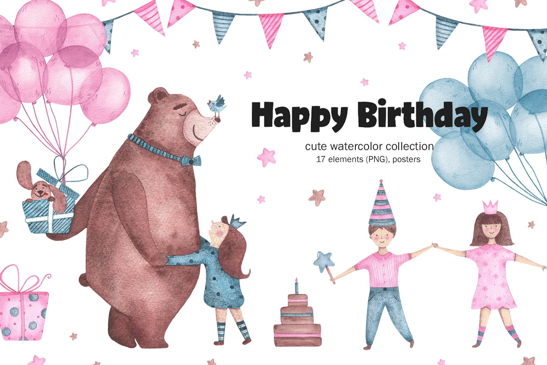 Download Happy Birthday Watercolor Clipart