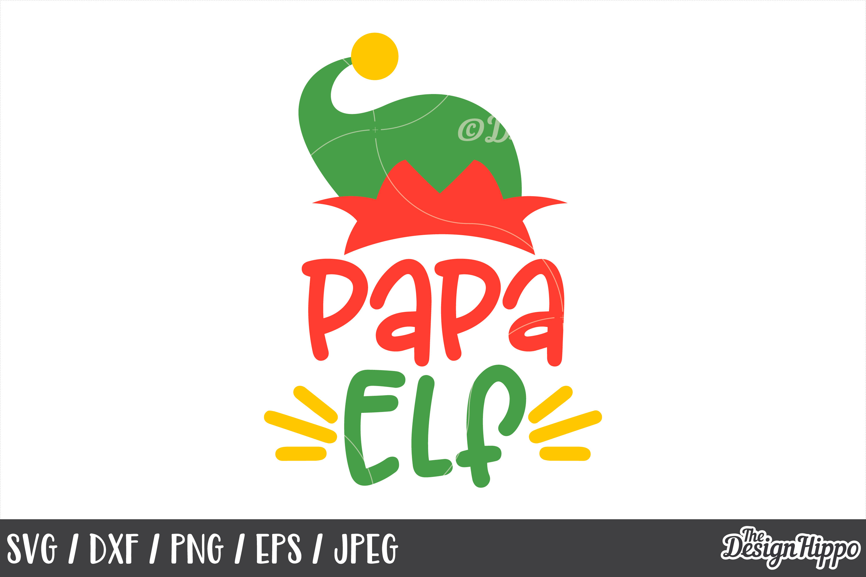 Papa Elf SVG, Christmas, Elf Family, Elf Hat, PNG, DXF Files