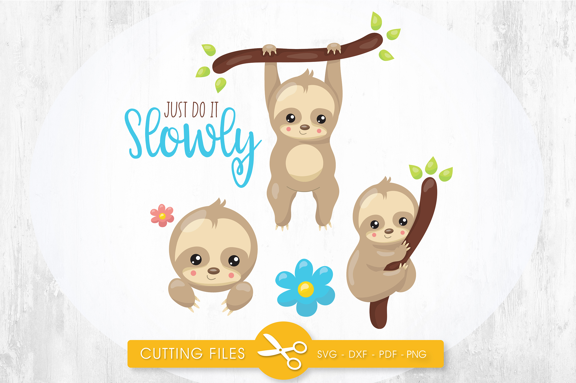 Download Slow Sloths cutting files svg, dxf, pdf, eps included ...