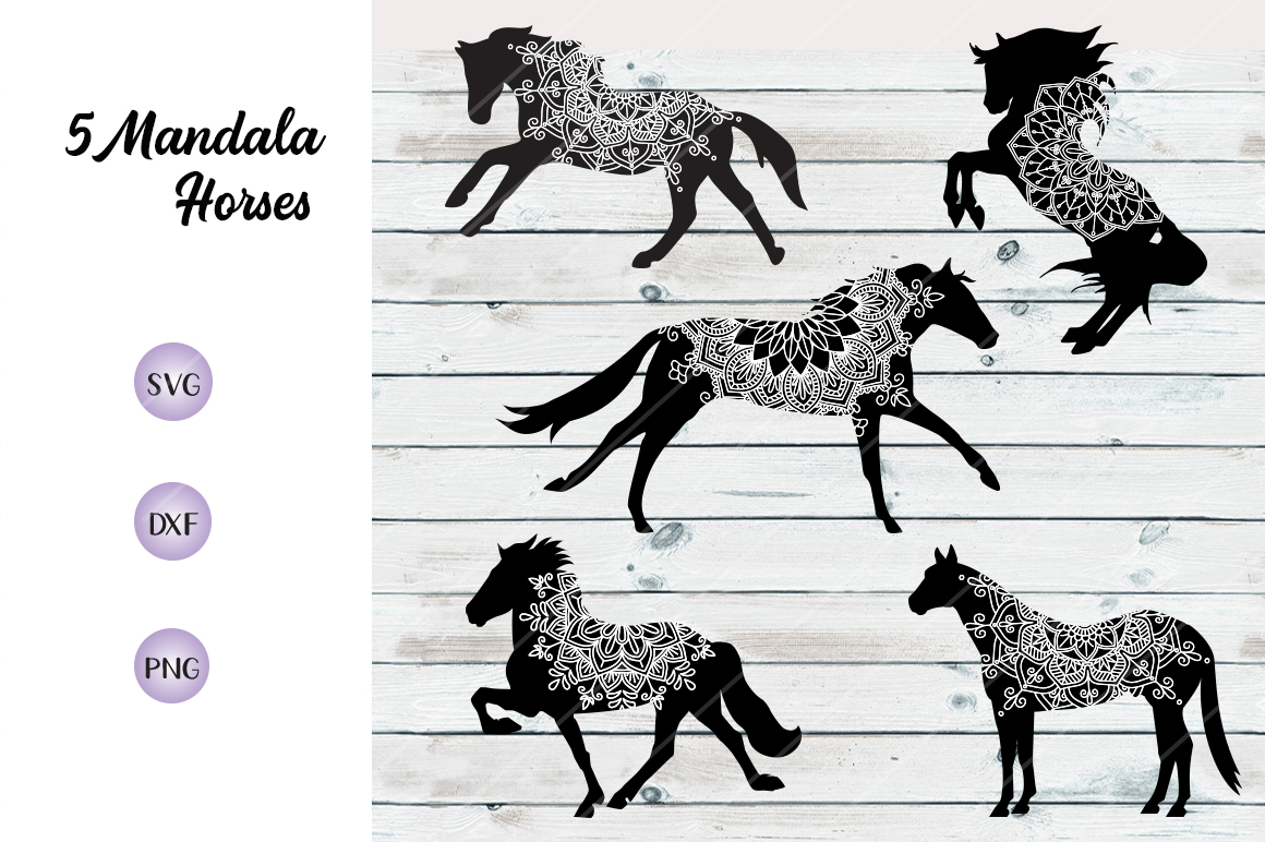 Download Horse Vector Mandala Bundle - SVG DXF PNG
