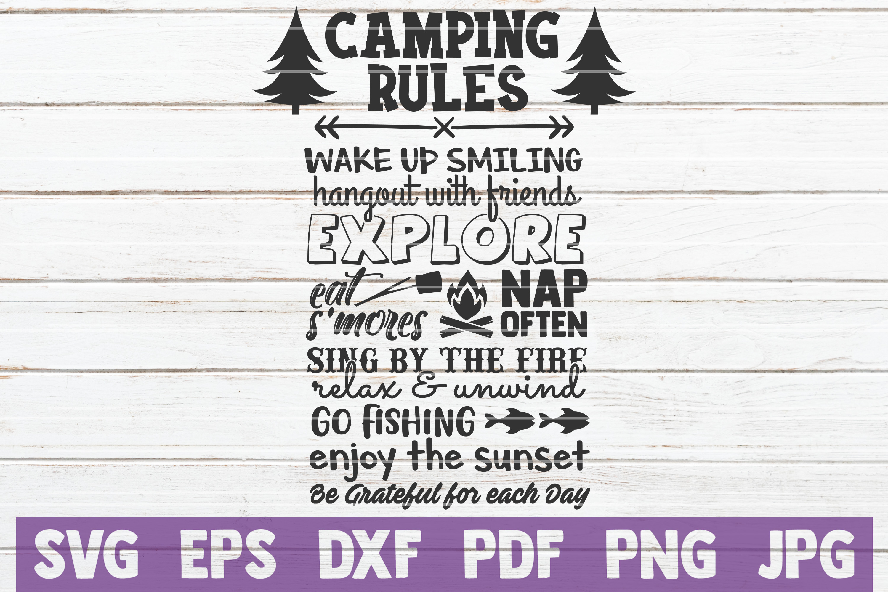 Camping Rules Svg Cut File Commercial Use