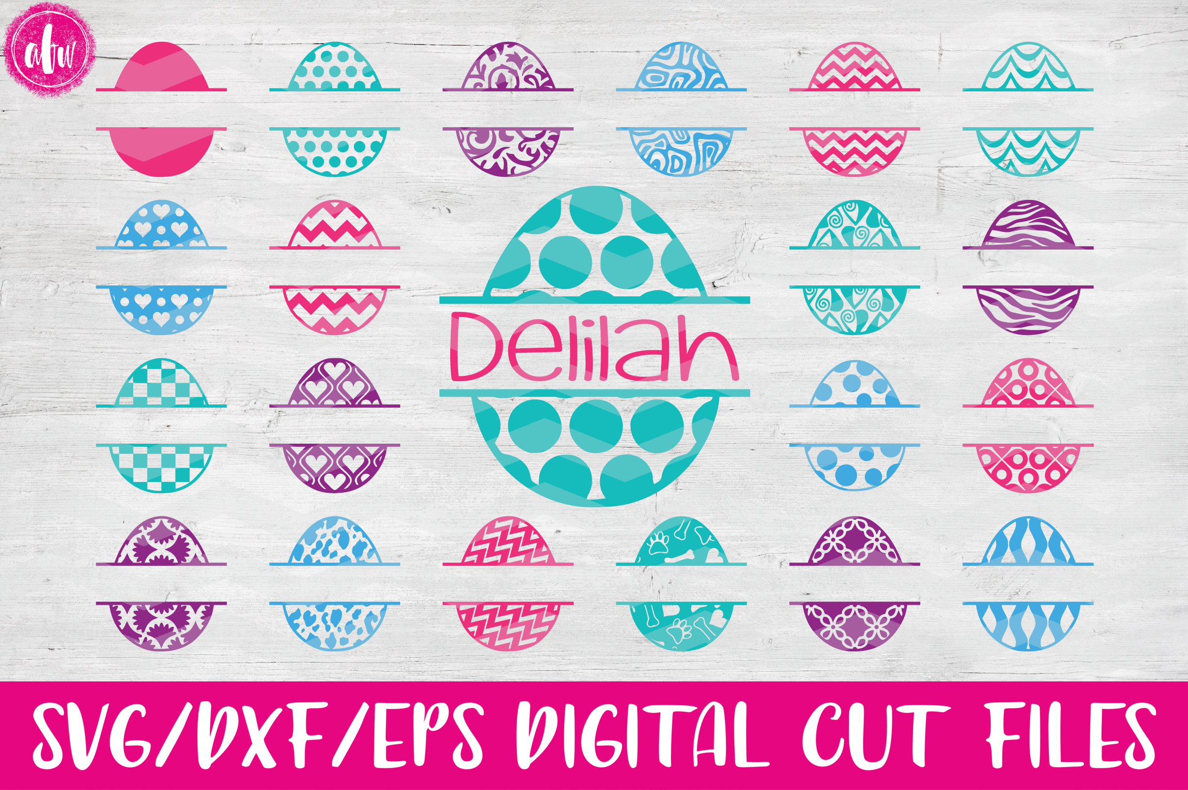 Download Split Easter Eggs Bundle - SVG, DXF, EPS Cut Files