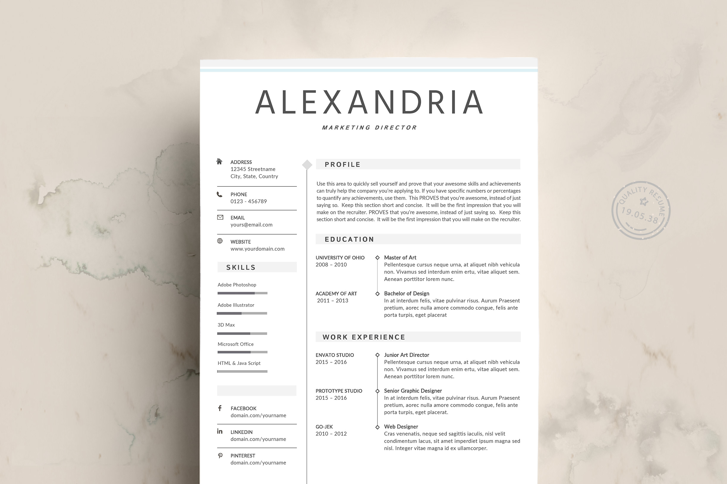 minimalist resume templates google docs