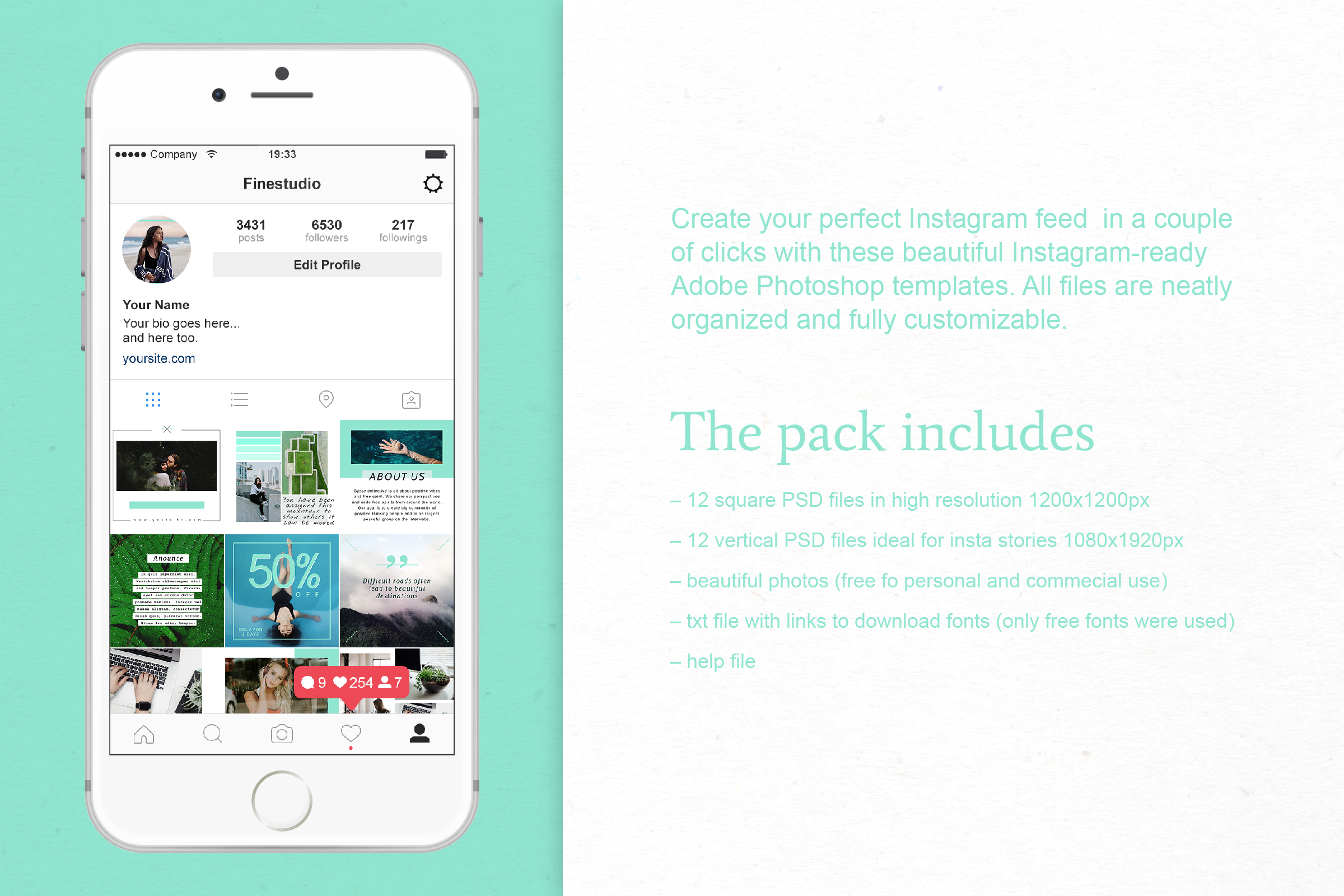 Mint Instagram stories templates (37145) Presentation Templates
