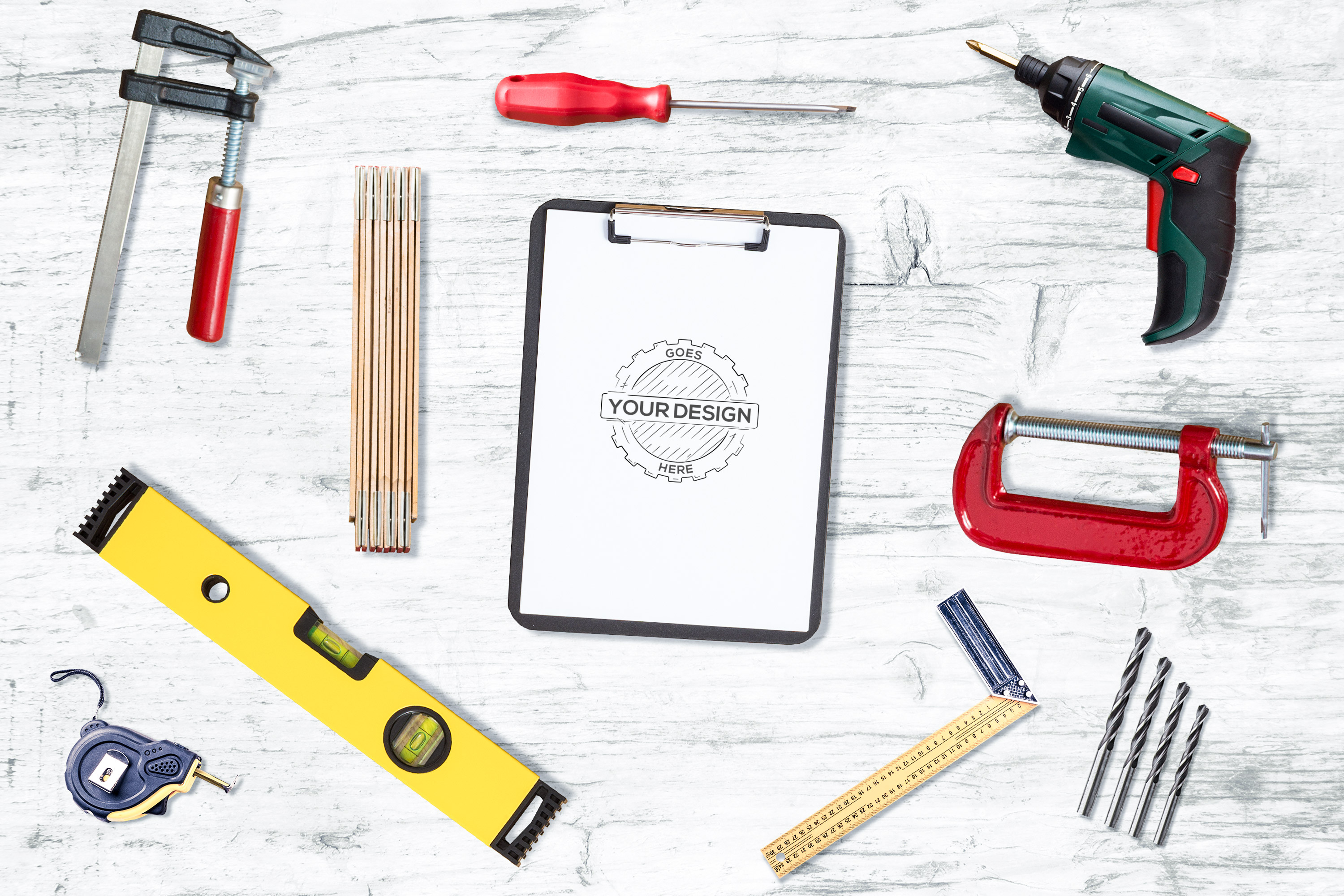 Download Work Tools Mock-up Pack #1 (55853) | Mock Ups | Design Bundles