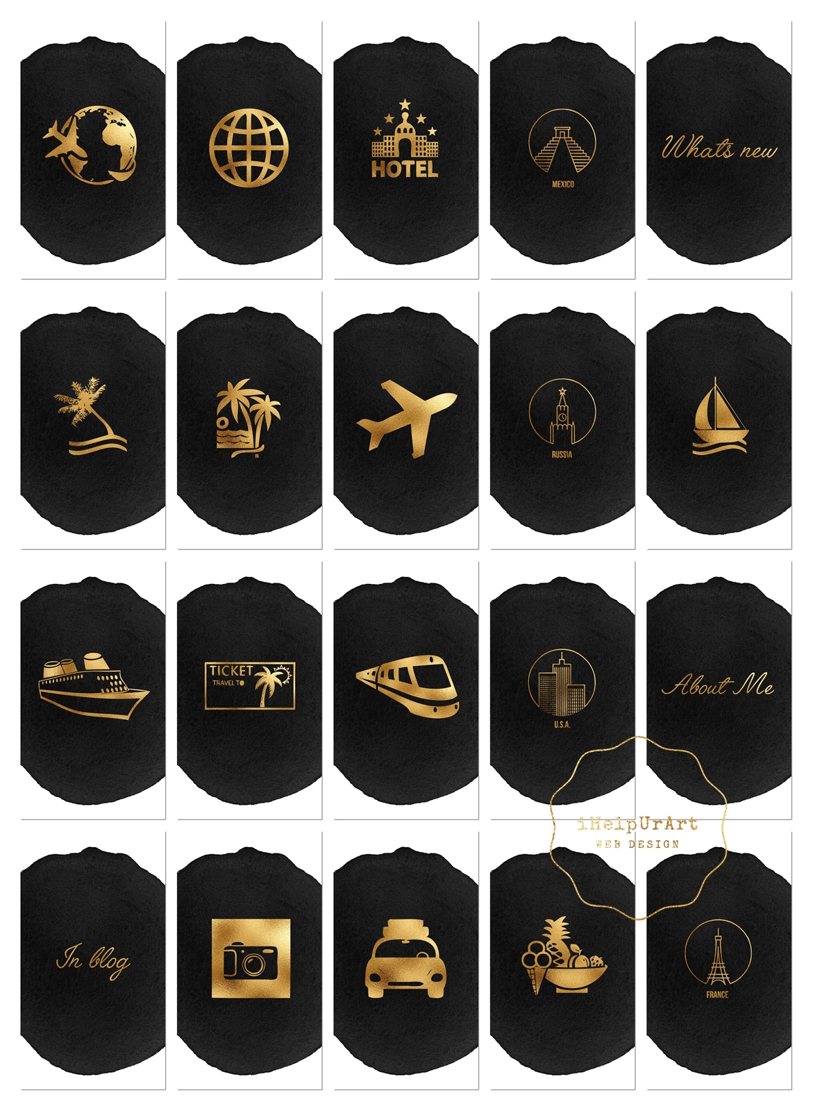 Travel Instagram Story Highlight Covers (143911) | Icons | Design Bundles