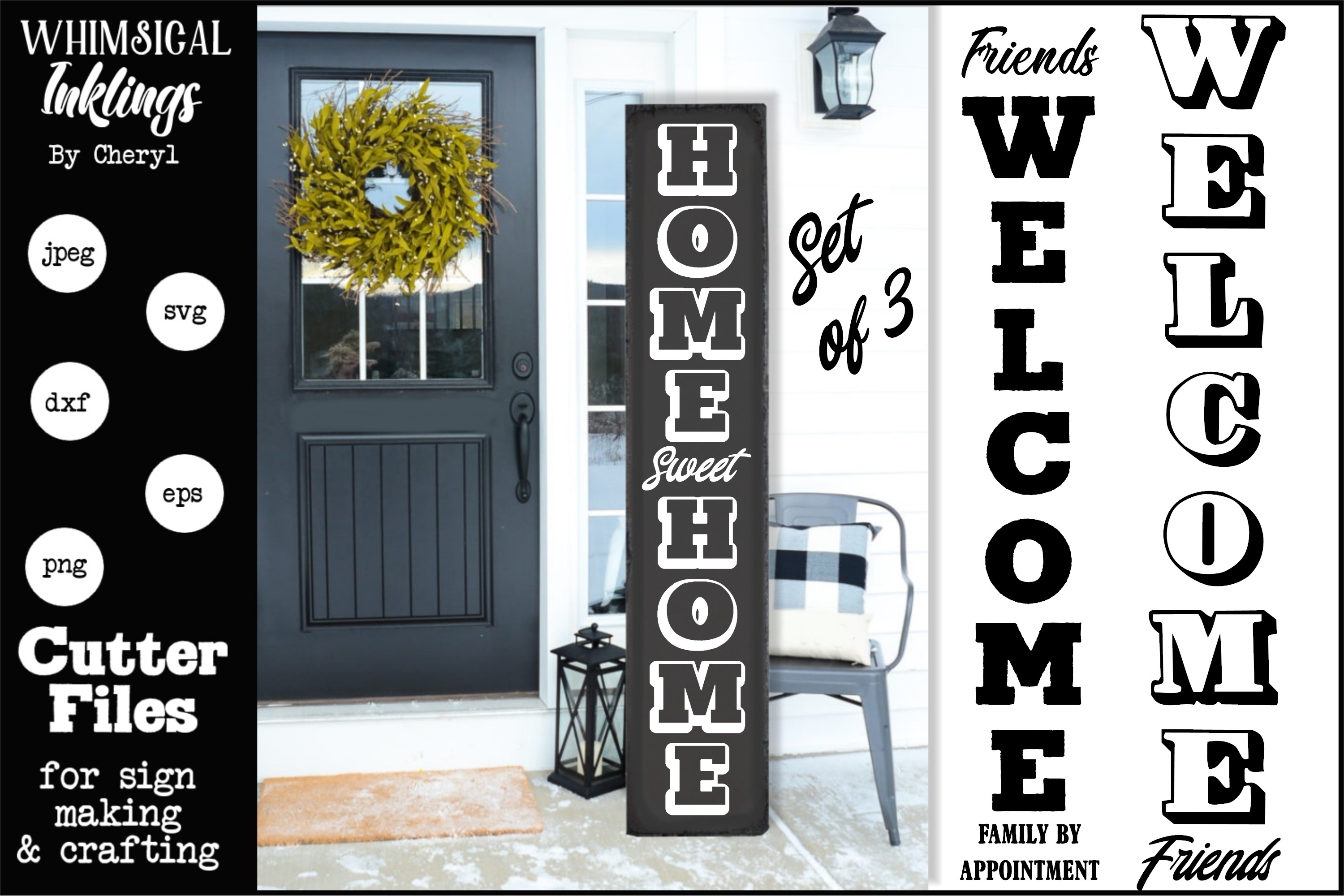 Download Home Sweet Home Vertical Sign SVG Set