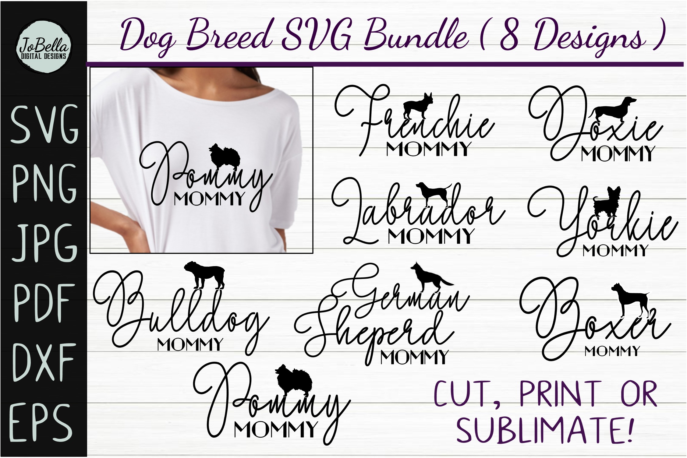 Download Dog SVG Bundle, Sublimation PNGs & Printables