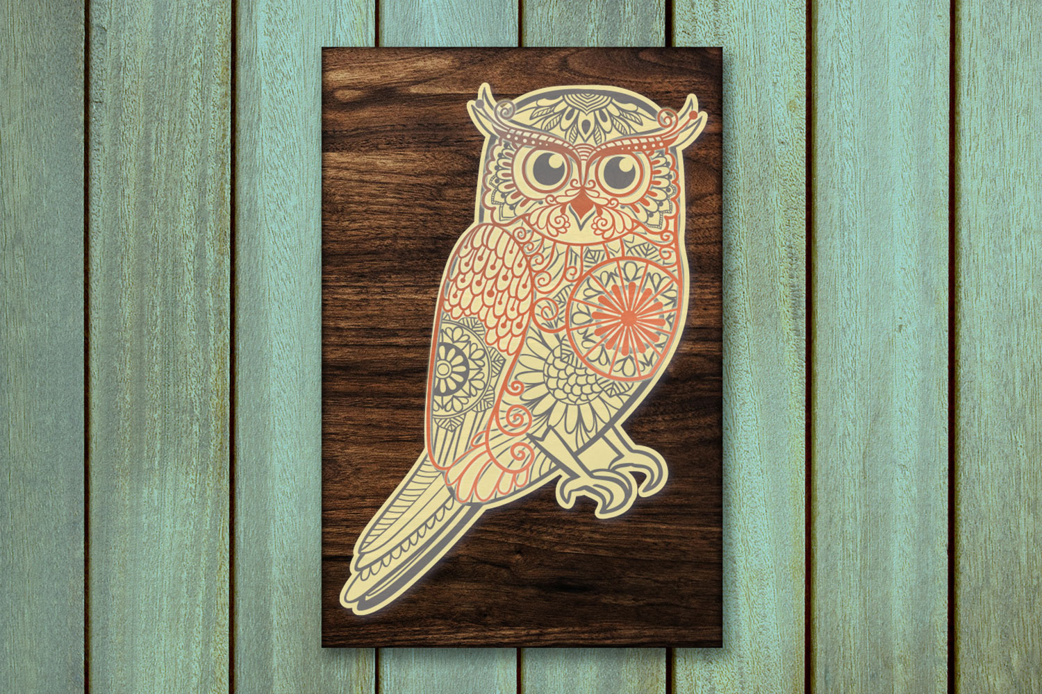 3D Mandala Owl | 3D Papercut SVG
