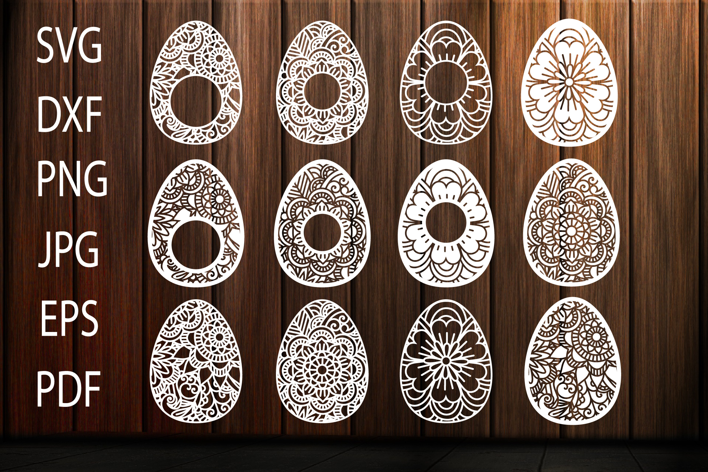 Download Easter Egg svg Ornate Eggs Happy Easter Mandala Zentangle