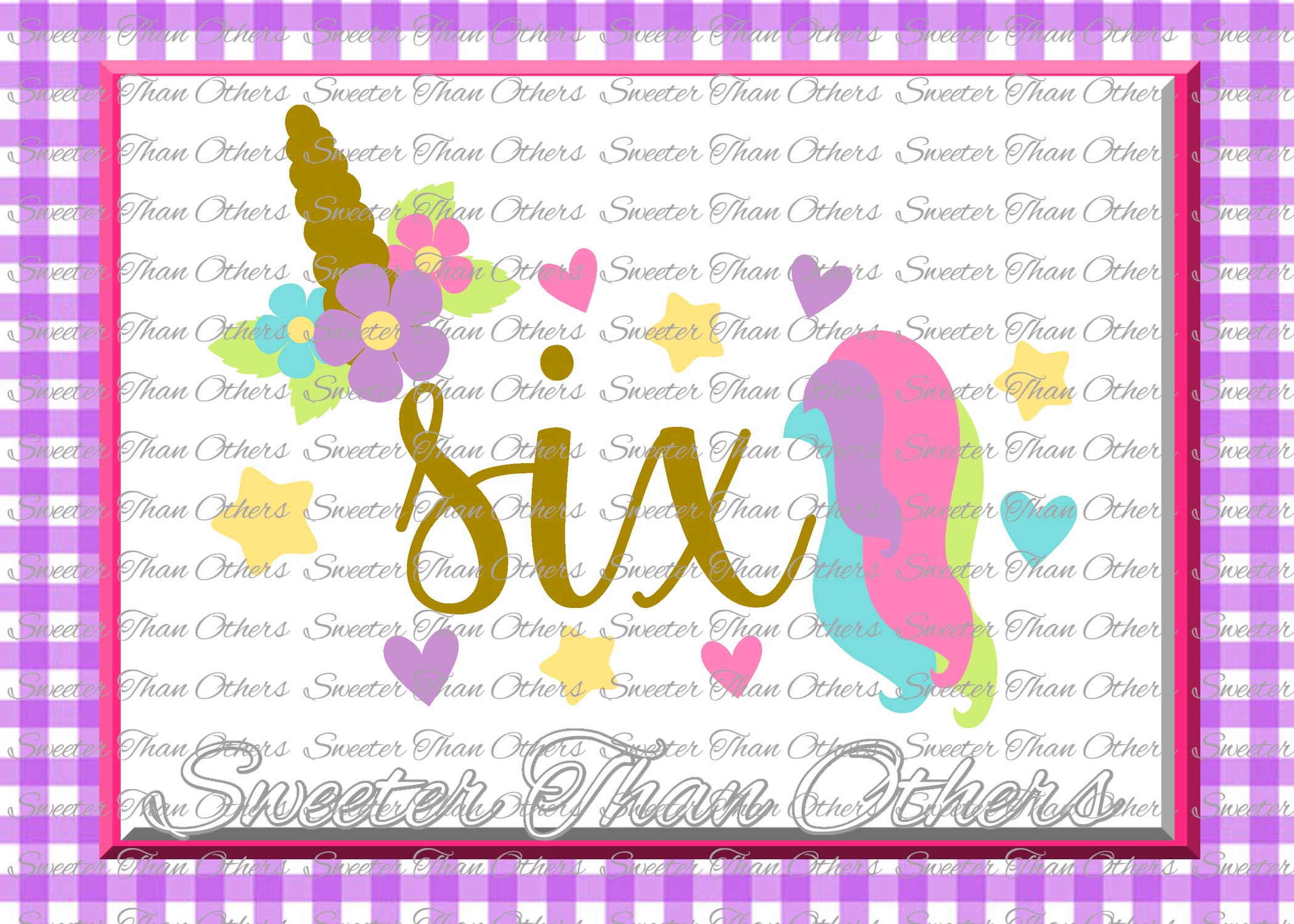 Sixth Birthday SVG, 6th Birthday Unicorn svg (24309) | SVGs | Design
