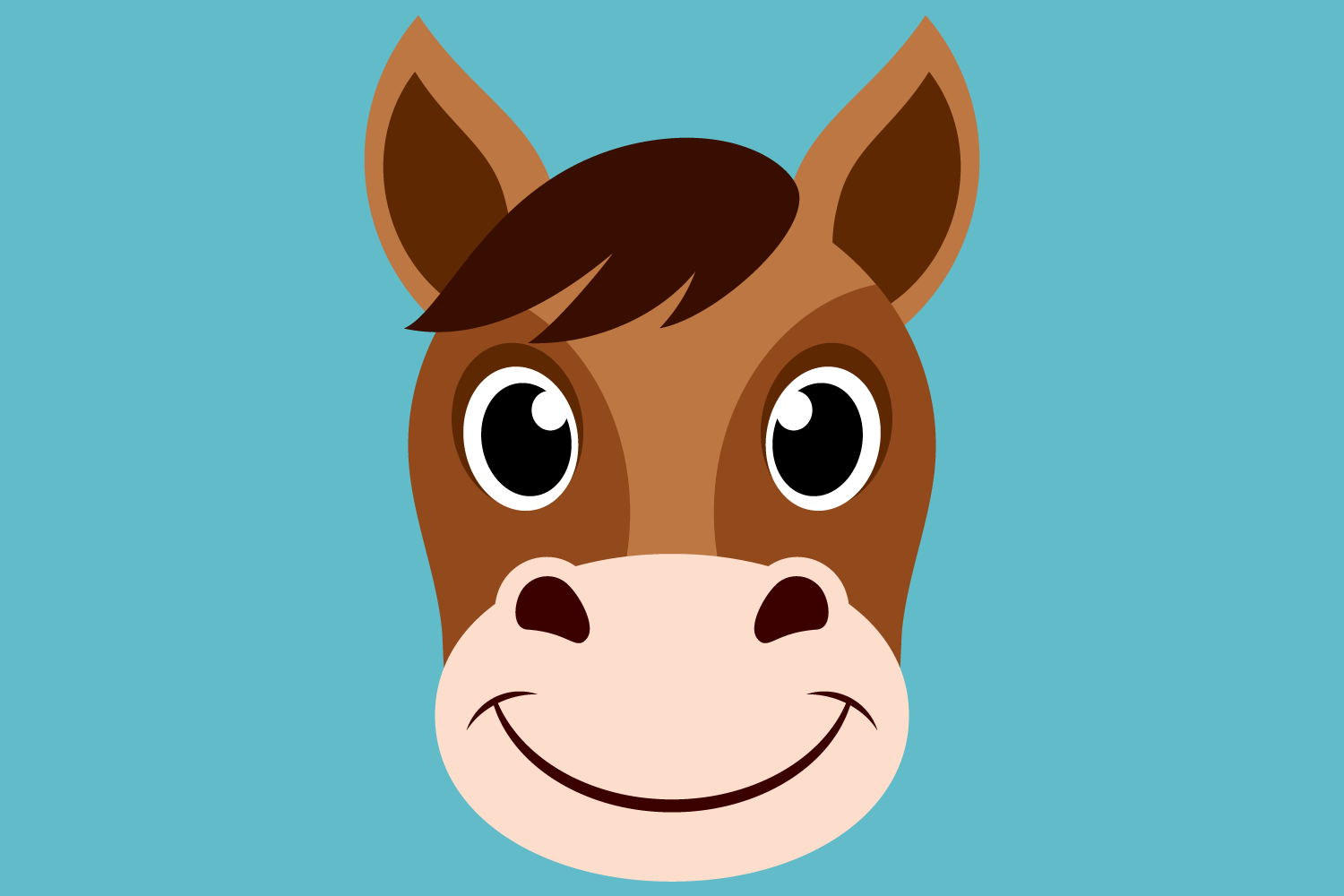Download Cute Horse SVG Cut Files, Happy Farm Animal, Horse Face ...