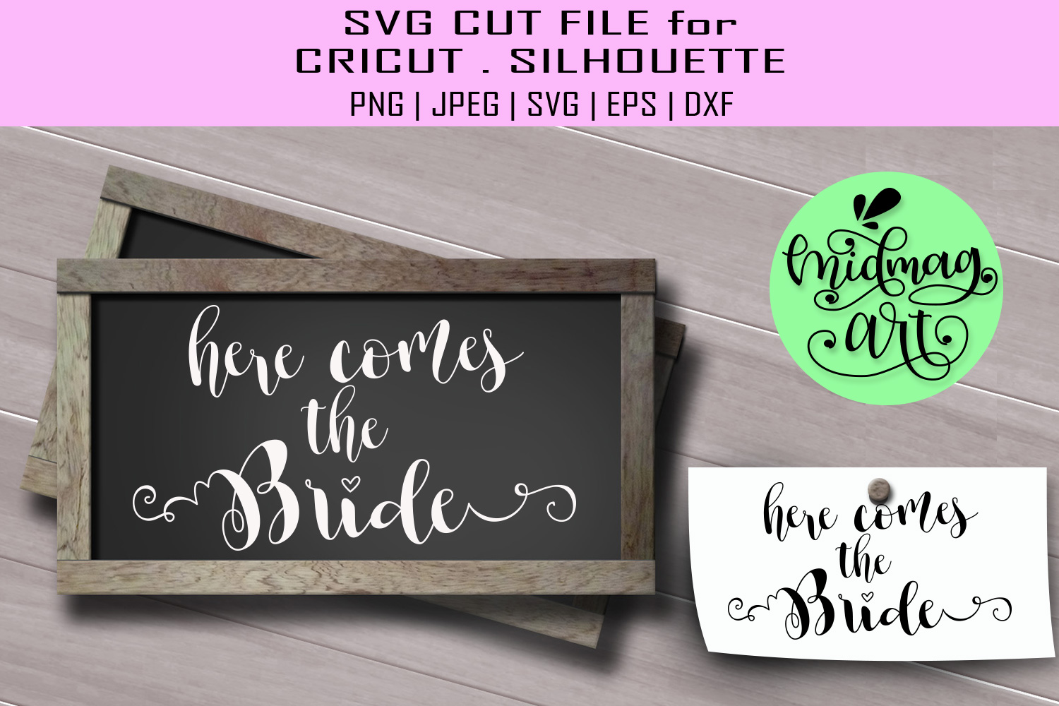 Download Here comes the bride svg, wedding sign svg (478911) | SVGs ...