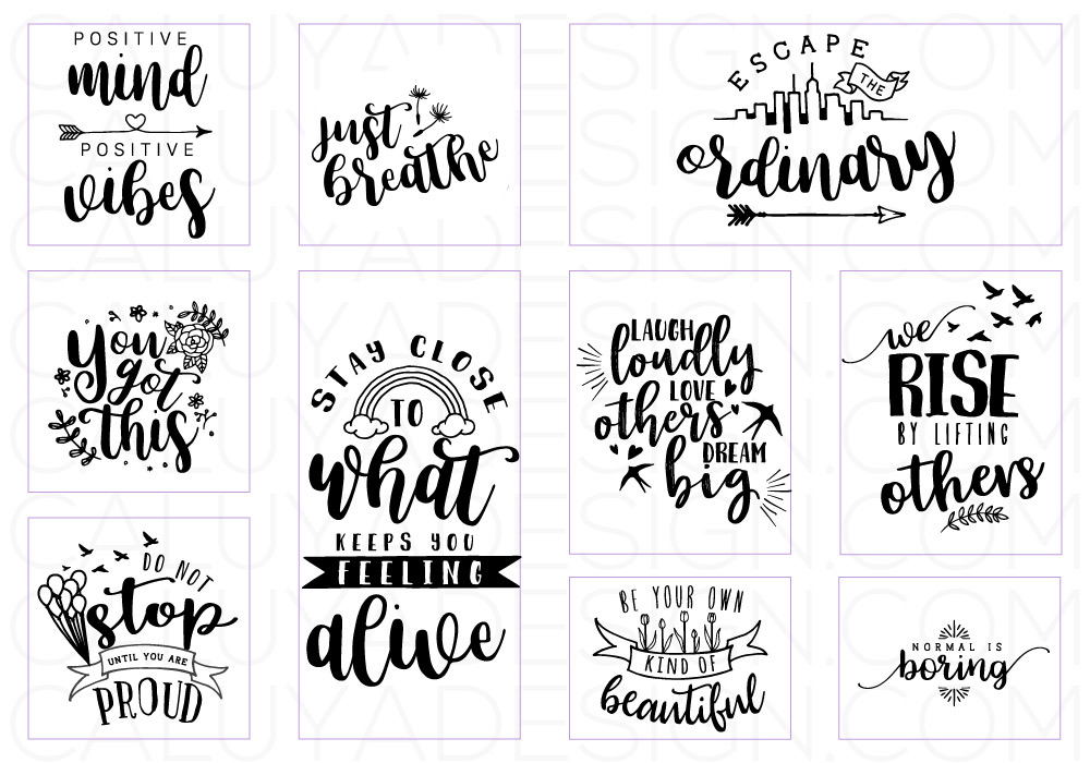 Inspirational Quote SVG Cut File Bundle