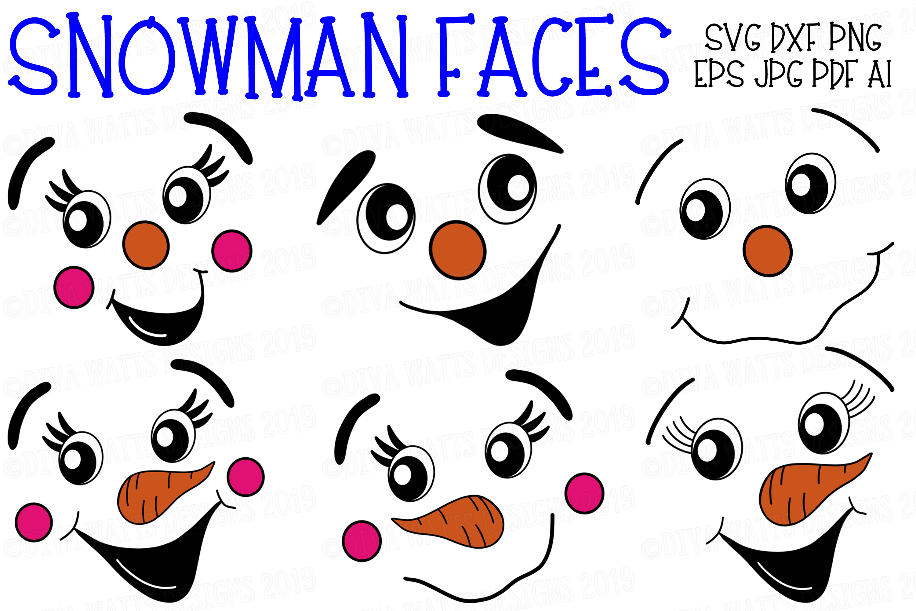 Printable Snowman Faces - Customize and Print