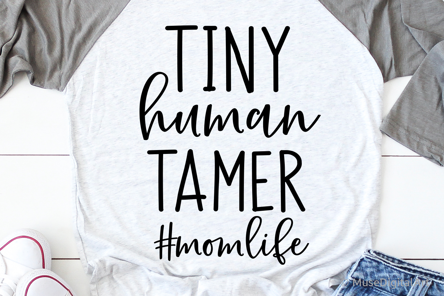 Download Tiny Human Tamer Svg, Mom Funny Svg, Mom Life Shirt Svg File (535726) | SVGs | Design Bundles