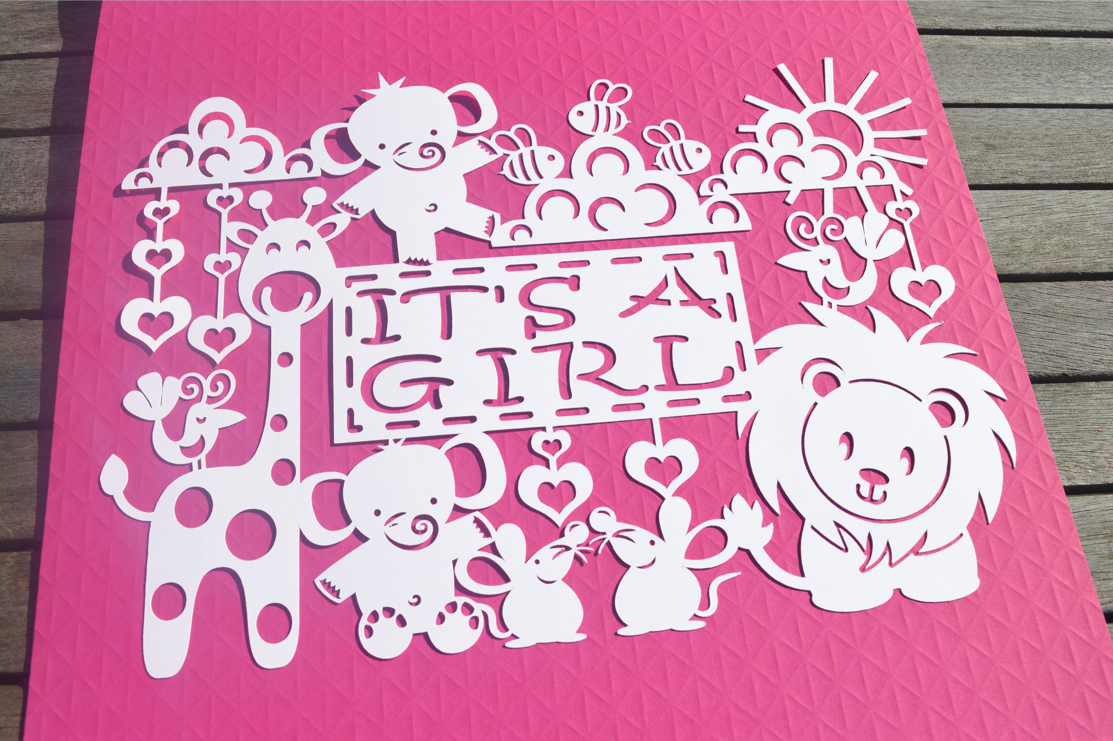 It's a Girl paper cut SVG / DXF / EPS files (32028) | SVGs | Design Bundles