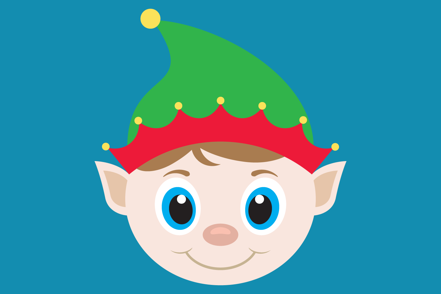 Cute Elf's SVG Cut Files, Elf Face, Winter Snowflakes