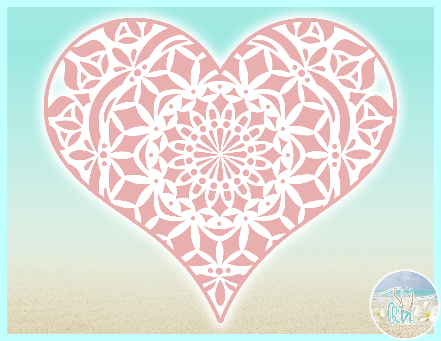 Heart Mandala Zentangle SVG Eps Png PDF Valentines Day File