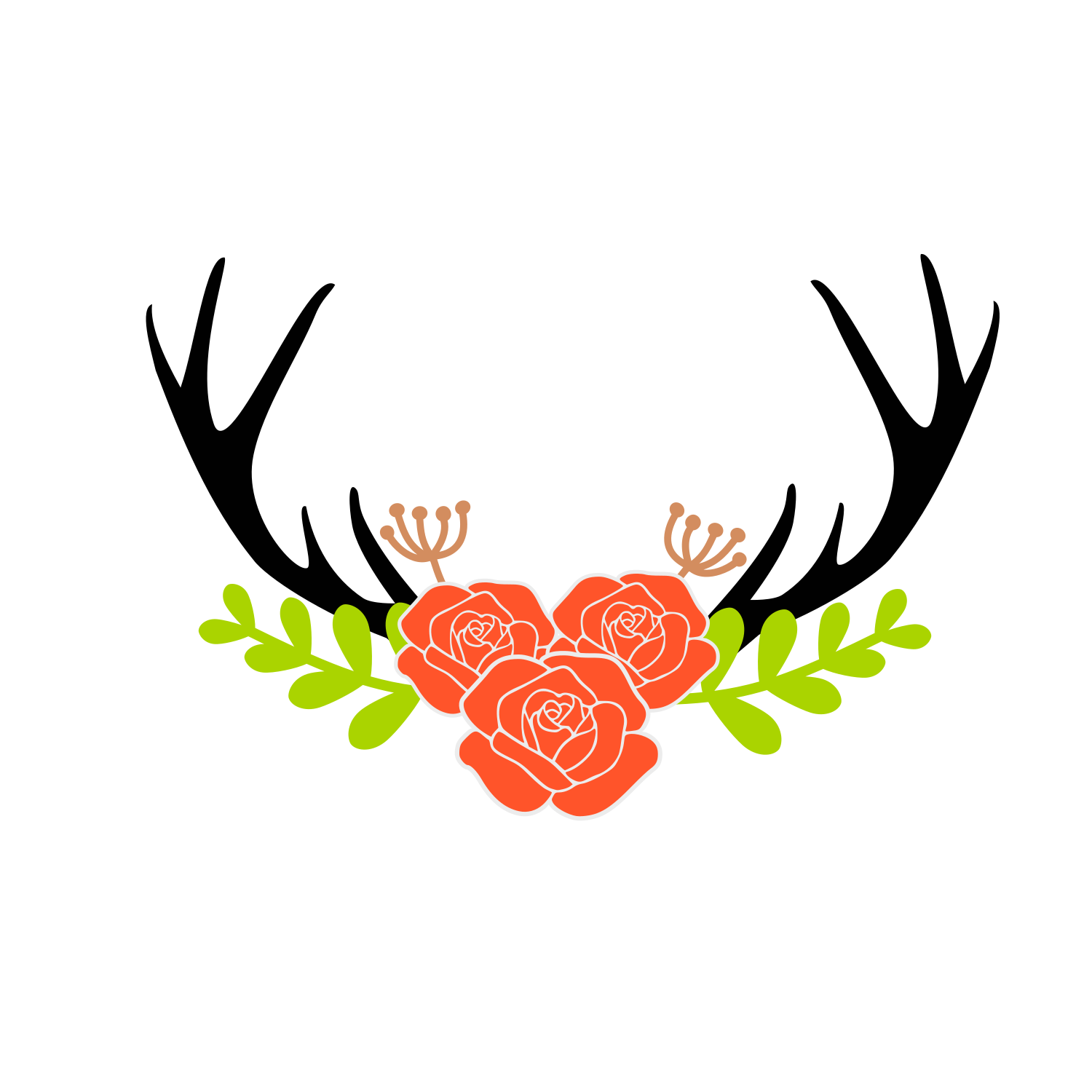 Download Deer floral antler svg