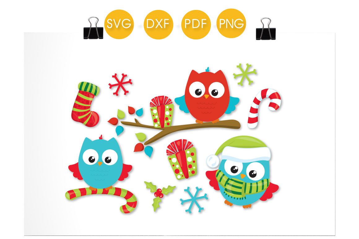 Download Christmas Wintery Owls cutting files svg, dxf, pdf, eps ...