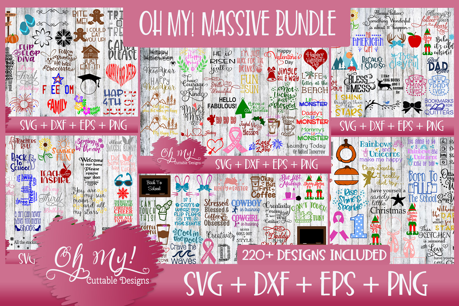 Download OH MY! MASSIVE BUNDLE SALE 220 DESIGNS SVG DXF EPS PNG ...