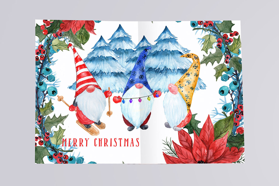 Download Watercolor Scandinavian Gnome, Christmas clipart (159620 ...