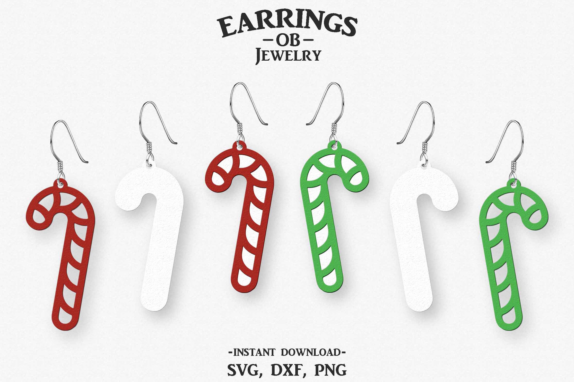 Download Christmas Earring Svg, Candy Cane Earring, Stacked, Cut File