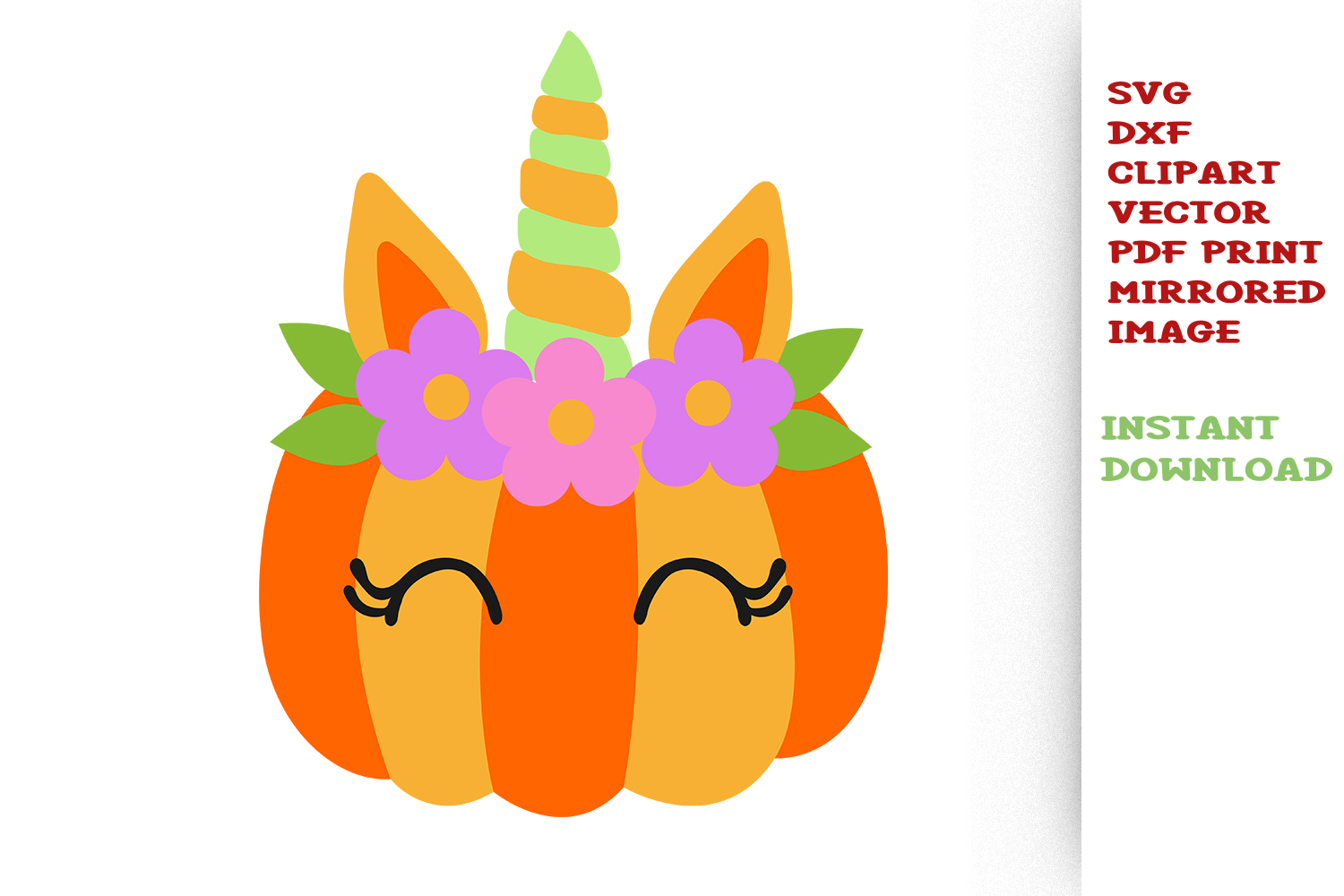 Download Pumpkin Unicorn Thanksgiving Halloween SVG cut files