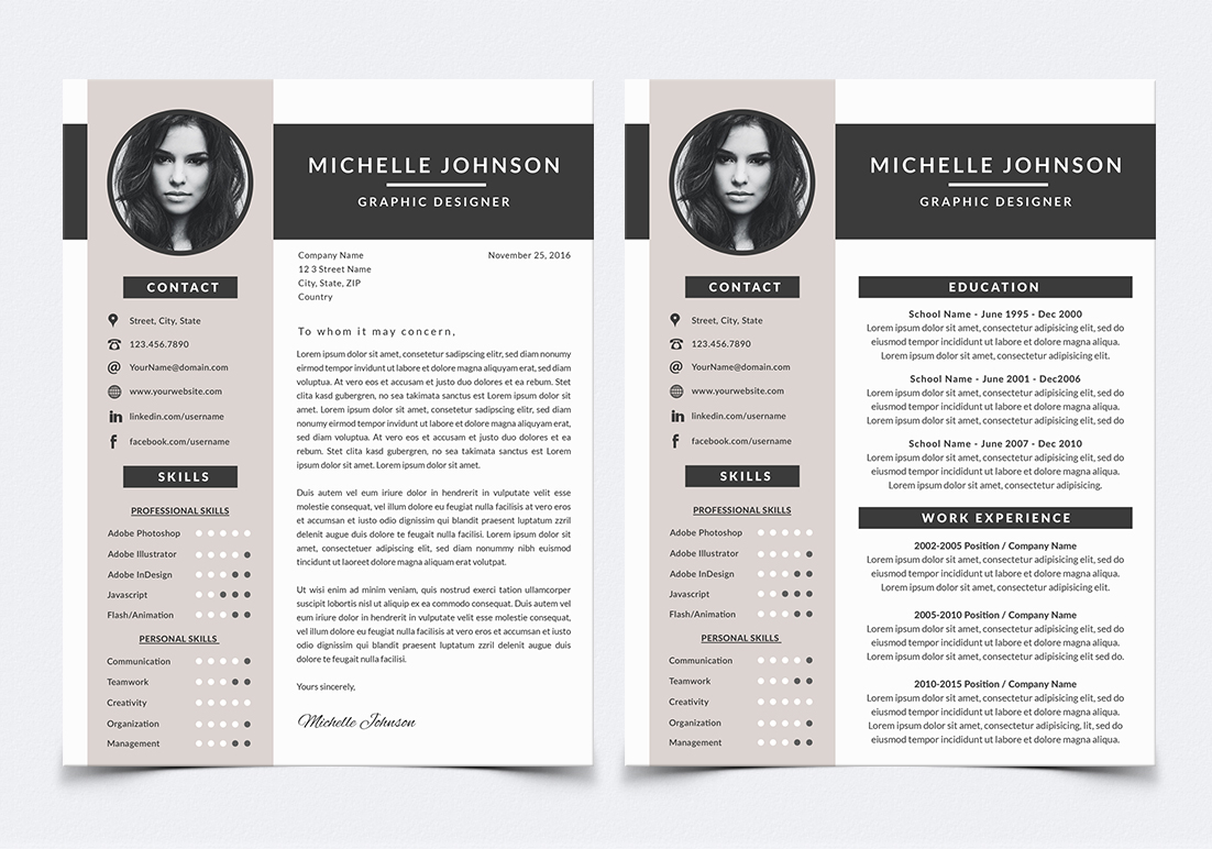 resume template for photoshop