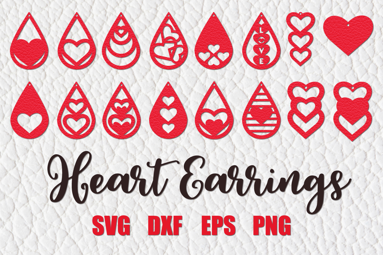 Valentine Earrings Svg, Heart Earrings Cut File, Earring Svg