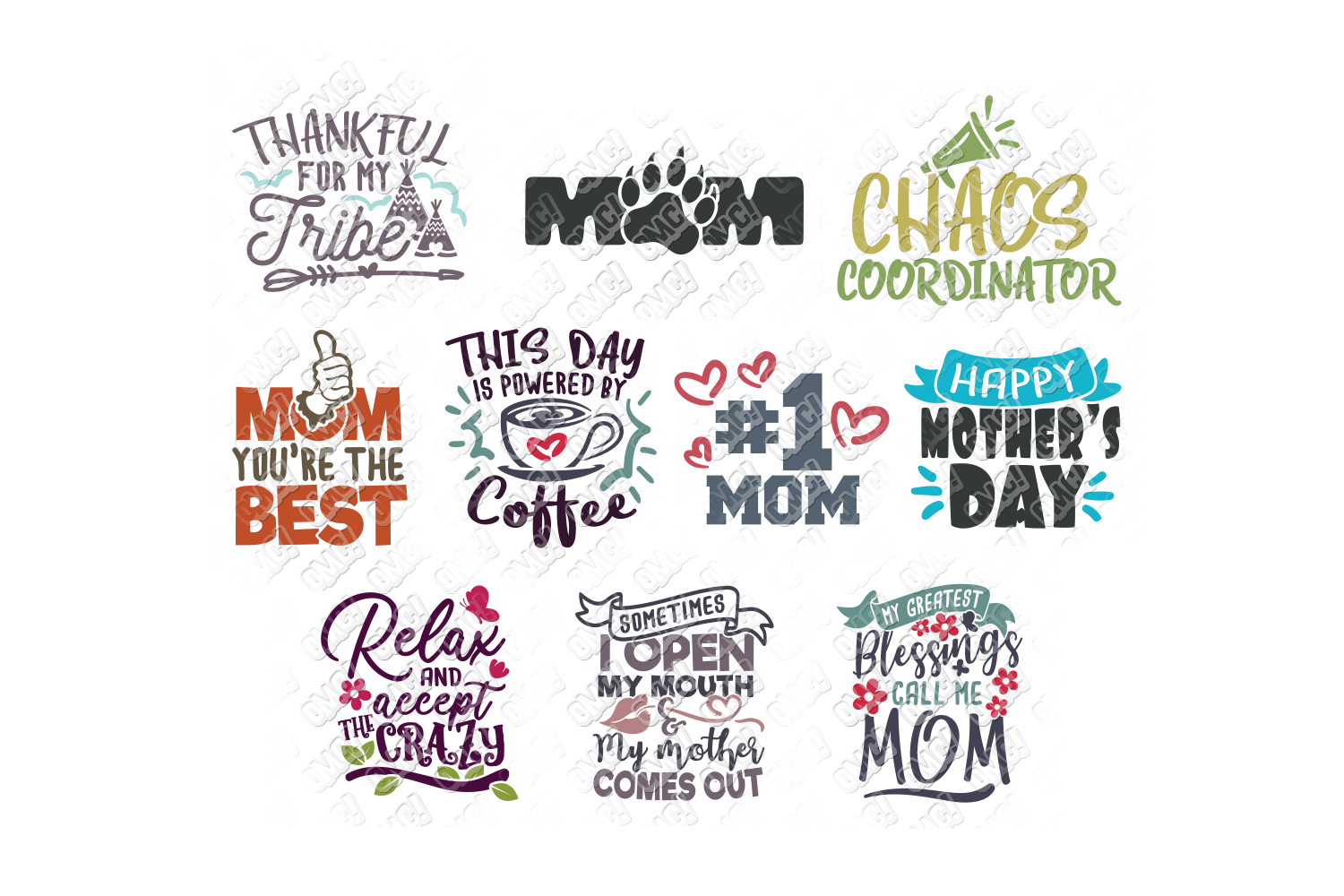 Download Mothers Day SVG Bundle Quotes in SVG, DXF, PNG, EPS, JPEG
