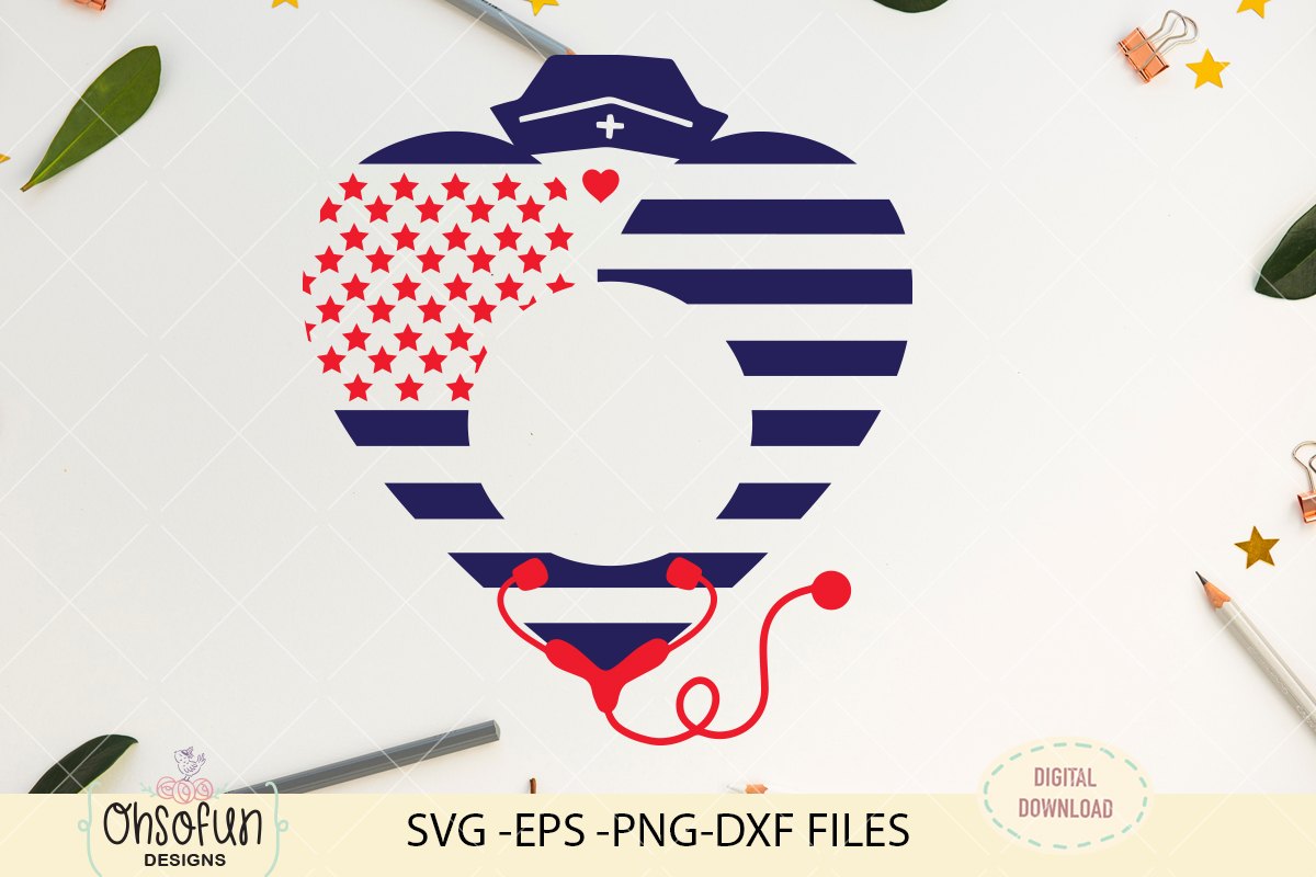 American nurse monogram, American flag monogram, SVG ...