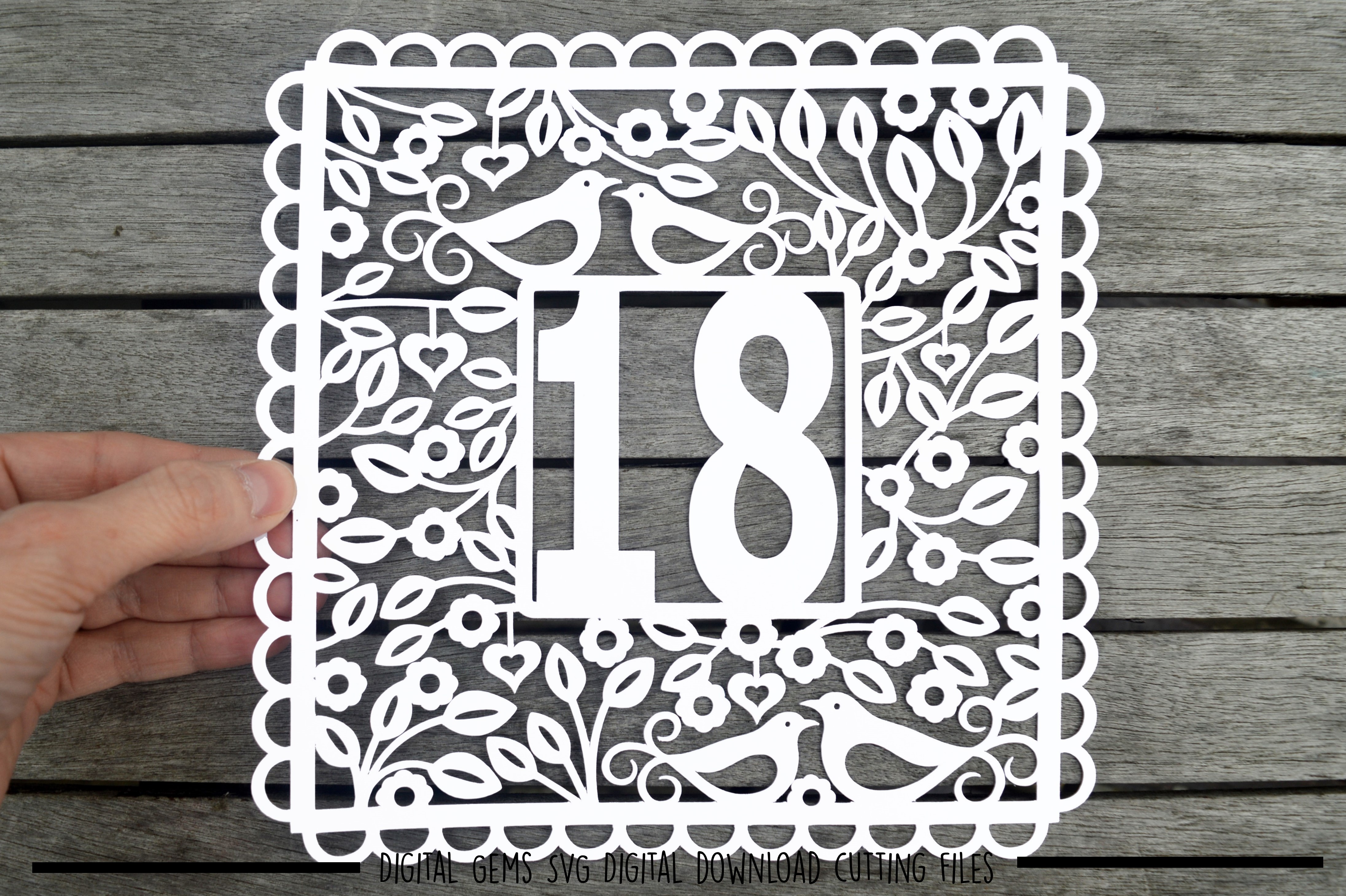 Number 18 paper cut SVG / DXF / EPS files (42612) | SVGs | Design Bundles