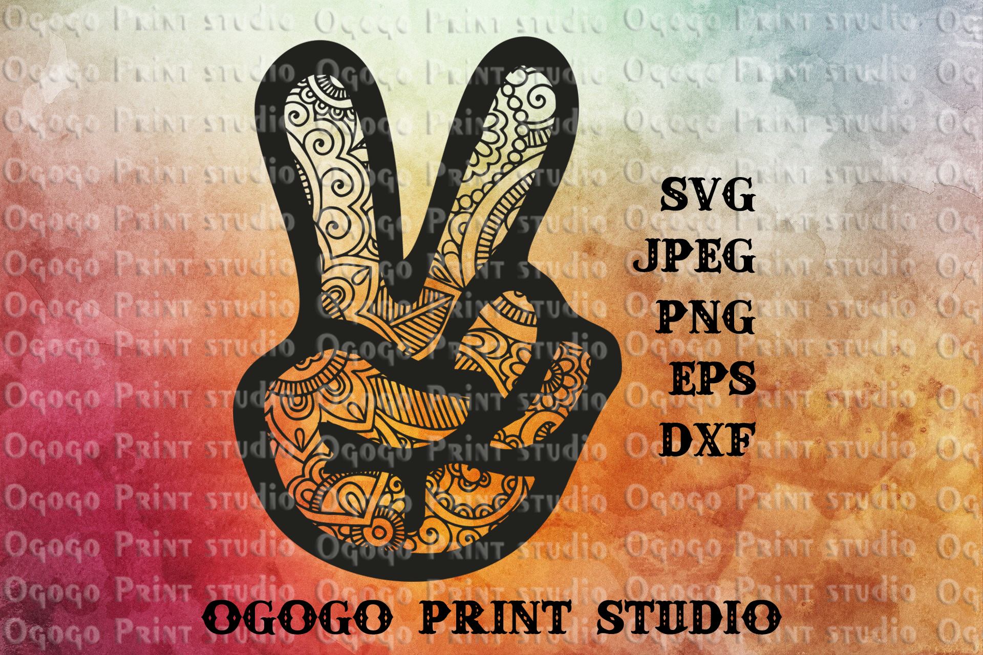 Peace Svg, Hand Svg, Zentangle SVG, Mandala svg, Cricut file (226096
