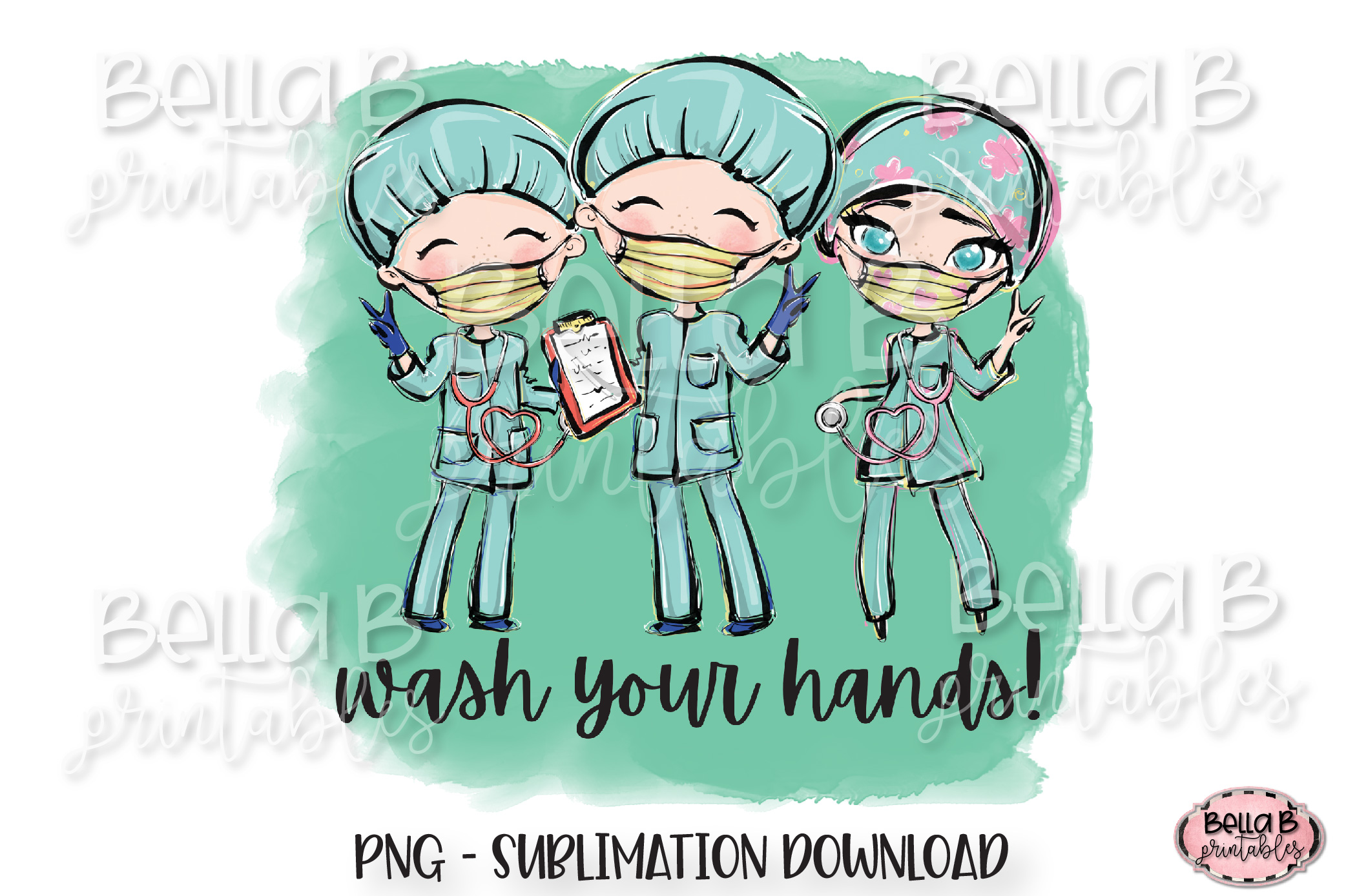 Medical Doctor Sublimation Design, Wash Your Hands PNG