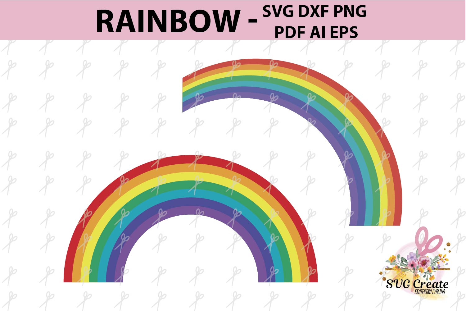 Download Rainbow clipart, rainbow template, rainbow svg file, print