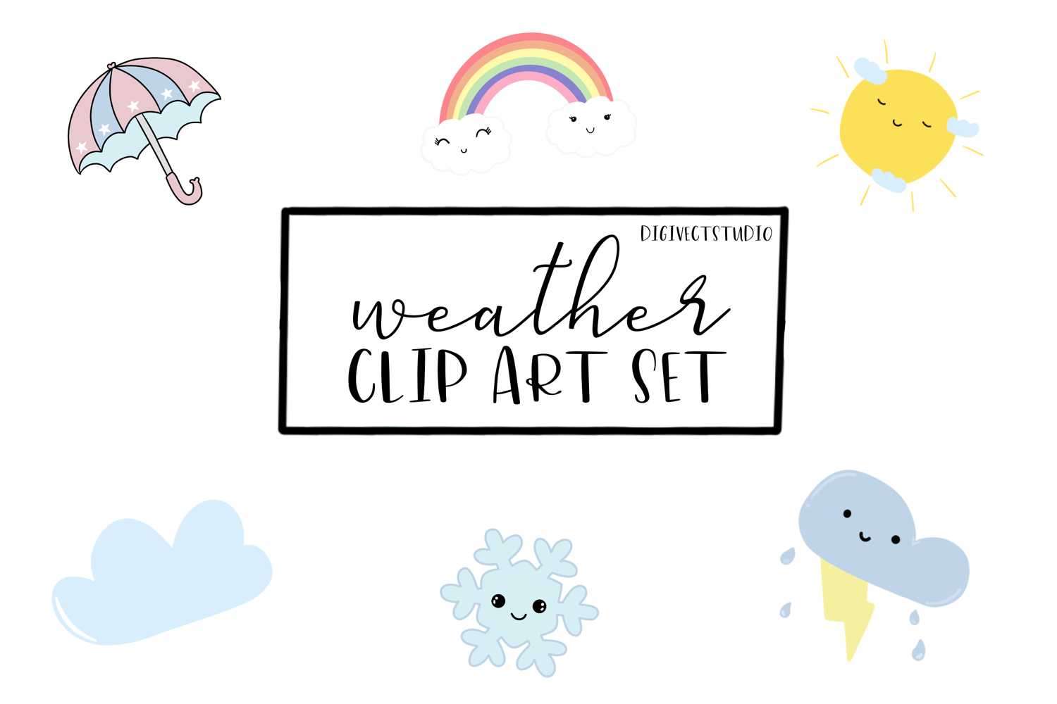 Download Weather Clipart / SVG set - Cute kawaii style (313046 ...