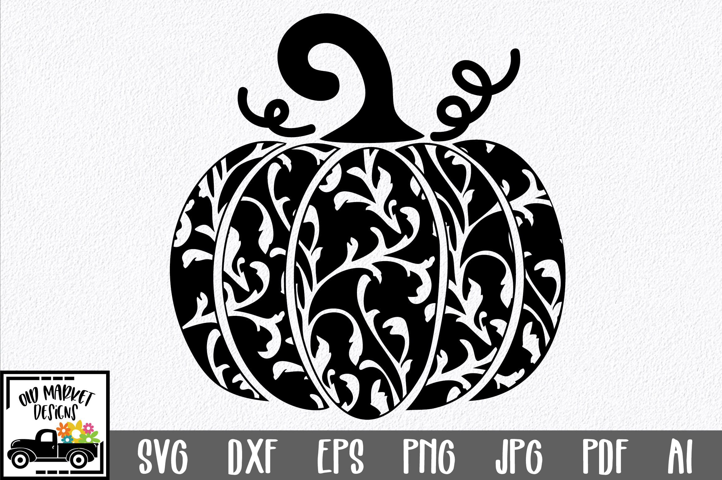 Decorative Pumpkin Svg Cut File Halloween Svg Png Eps Dxf 