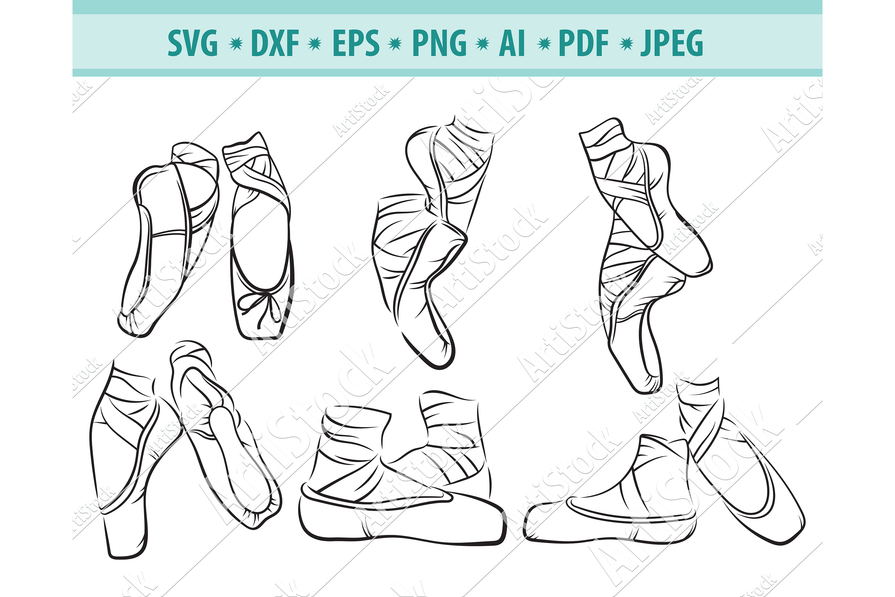 Download Ballet Shoes SVG, Ballerina Svg, Ballet Dancer Dxf, Png ...