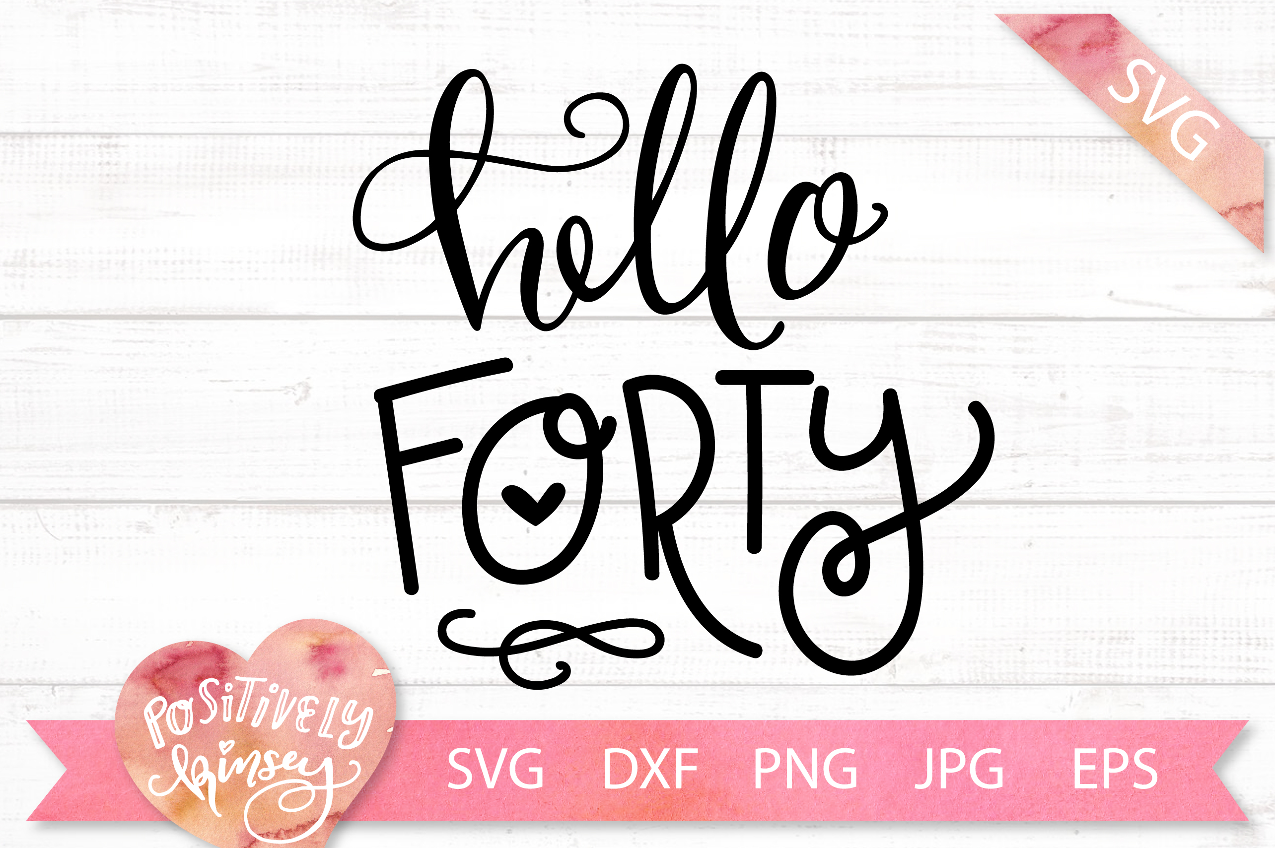 40th Birthday SVG DXF PNG JPG EPS Hello Forty Hello 40 Age