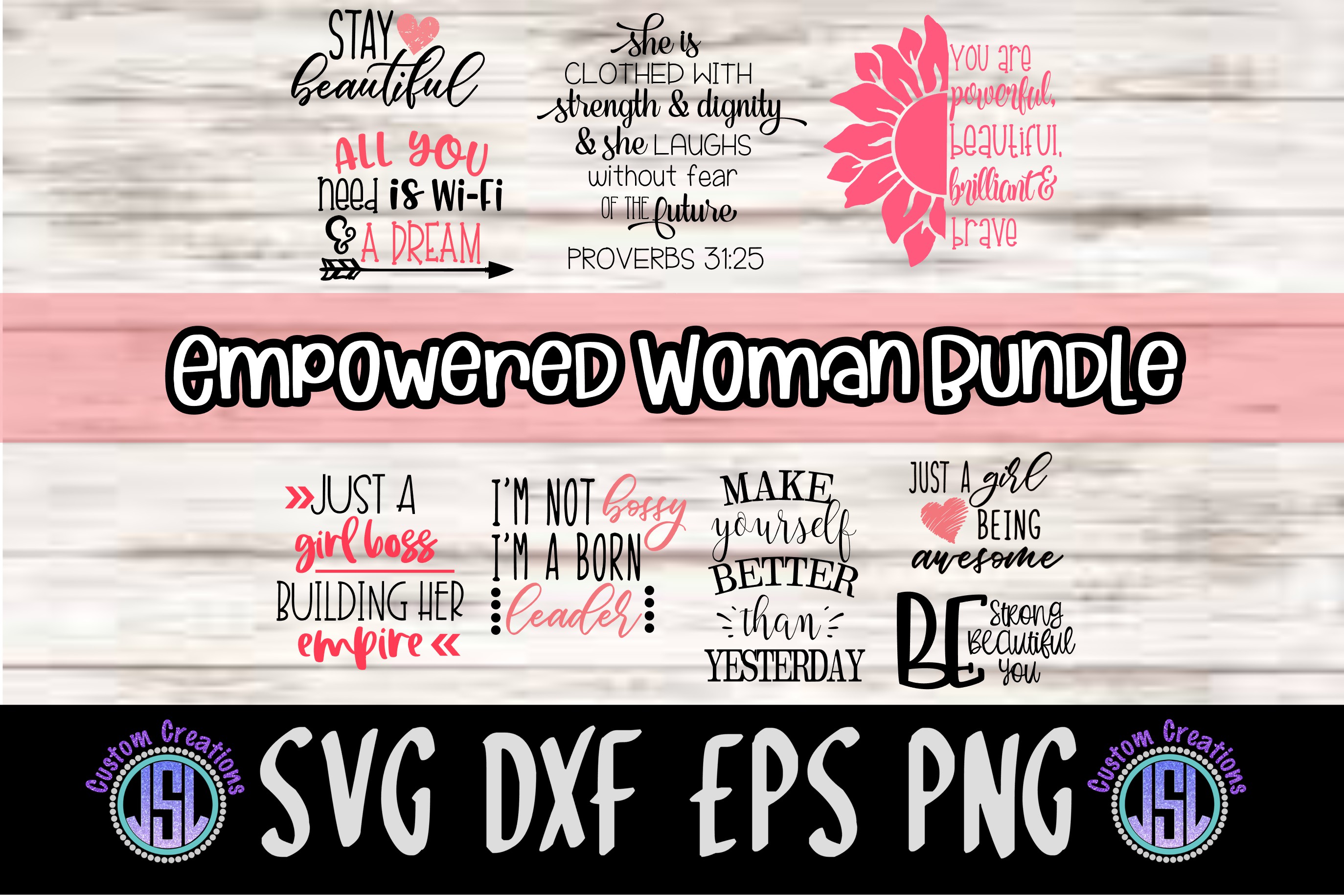 Download Empowered Woman Bundle | Set of 9 | SVG DXF EPS PNG