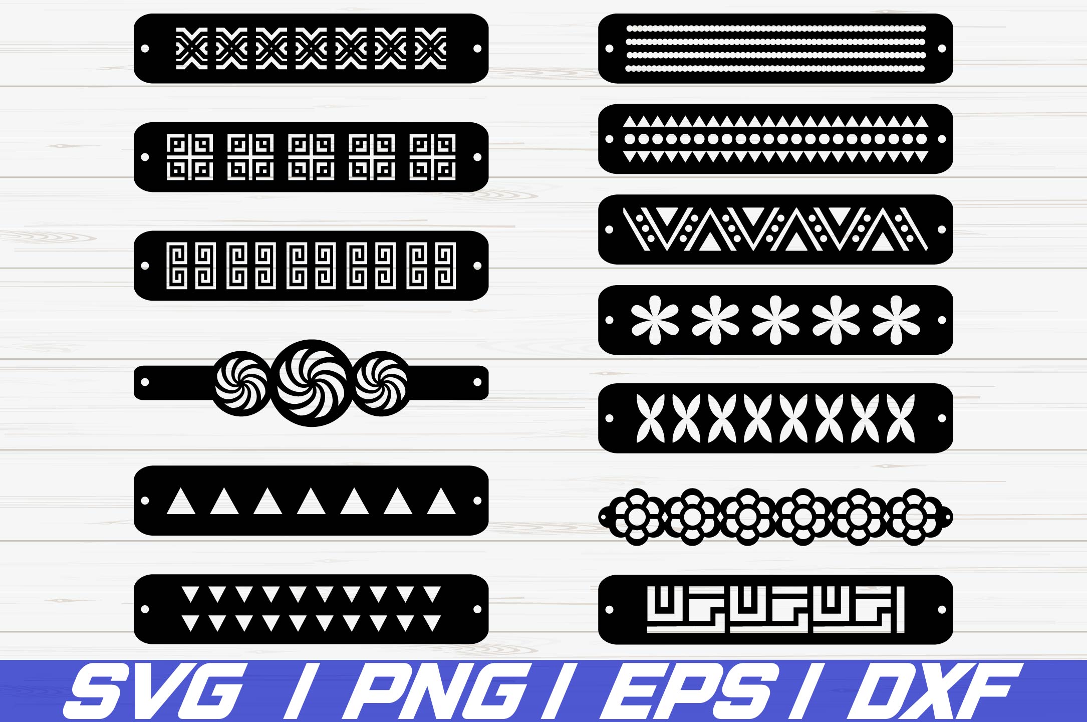 Leather Bracelets SVG/ Bracelet template SVG/ Cut File