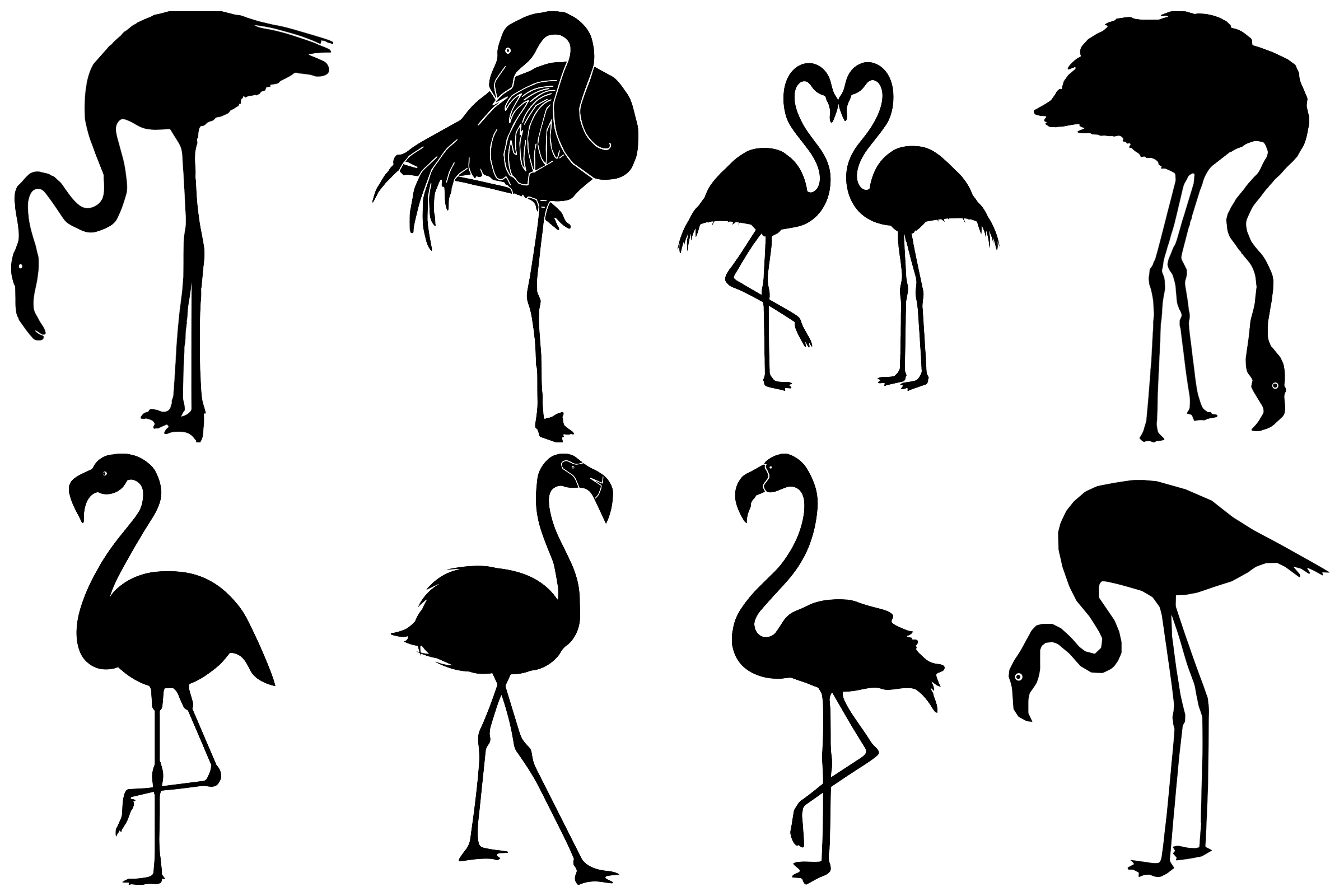 silhouette flamingo clipart