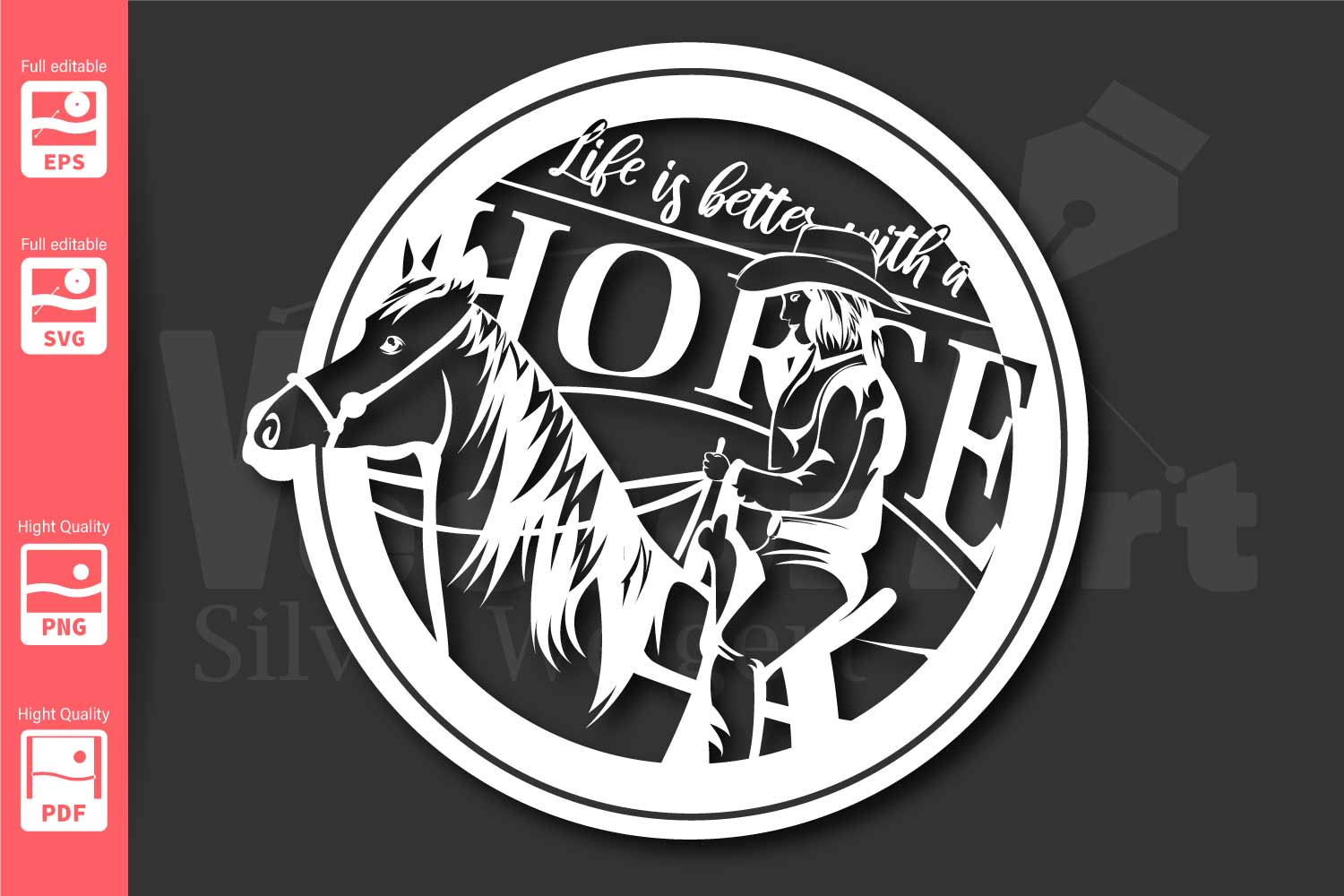 Download Cowgirl Logo with Quote - SVG