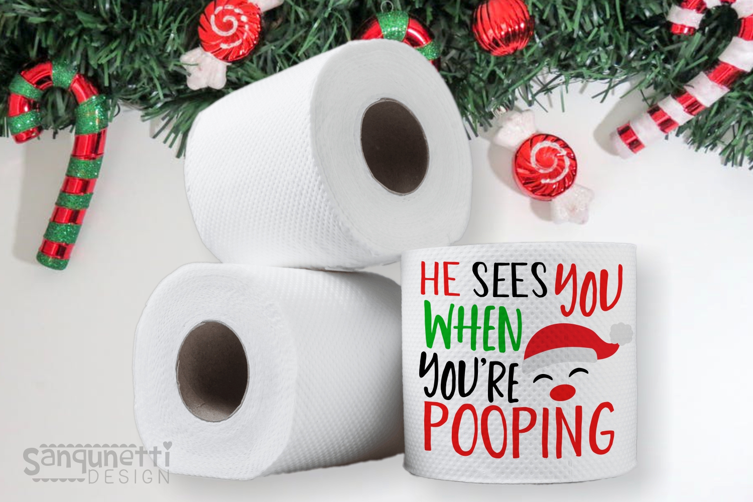 Christmas toilet paper Bundle SVG, funny gag gift
