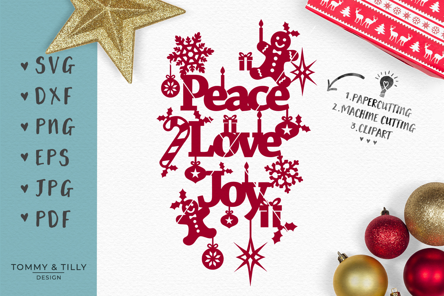 Download Peace Love Joy - SVG EPS DXF PNG PDF JPG Cut File (120813 ...