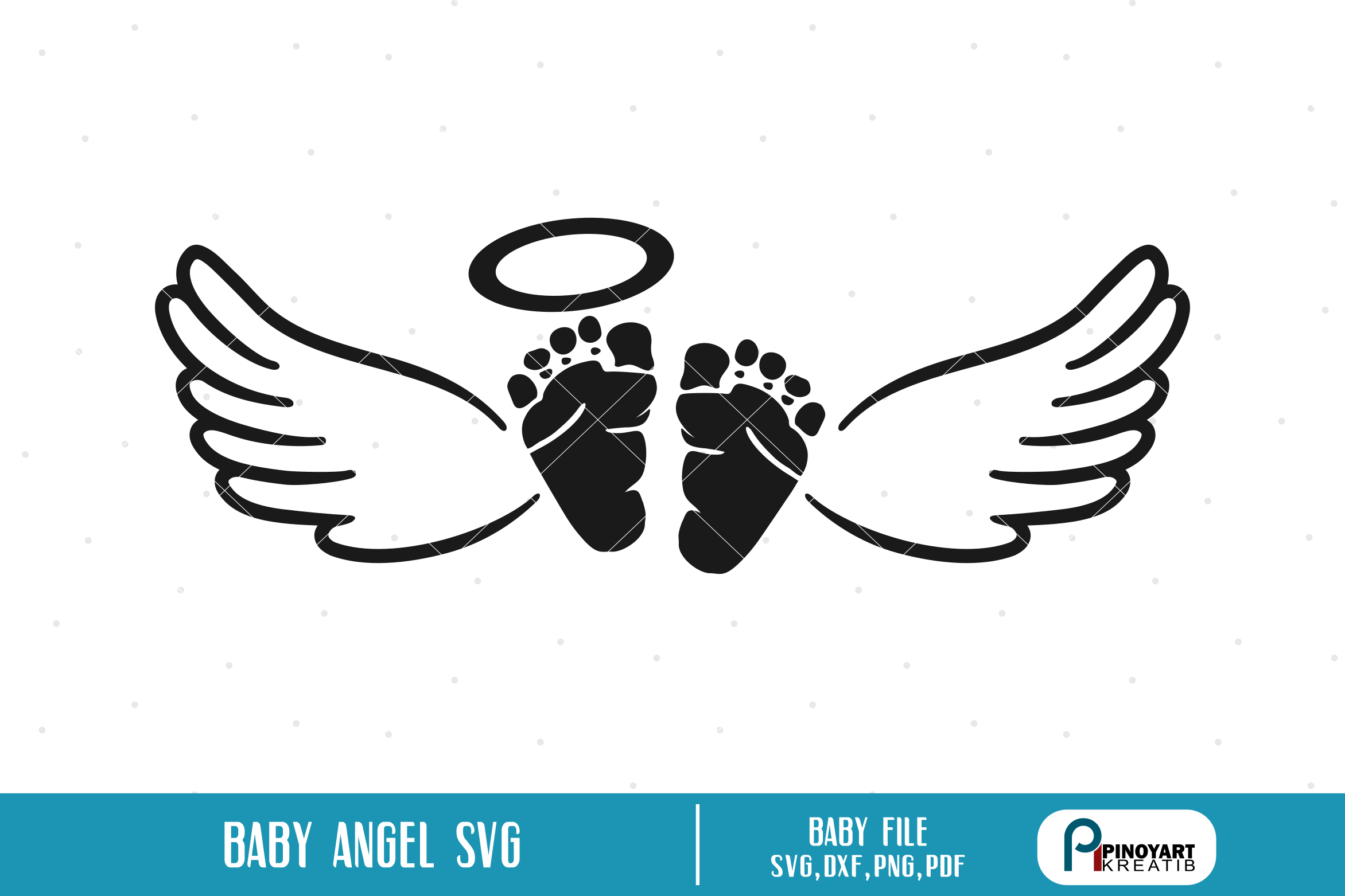 Baby Angel svg - a baby feet with wings vector file (190481) | SVGs