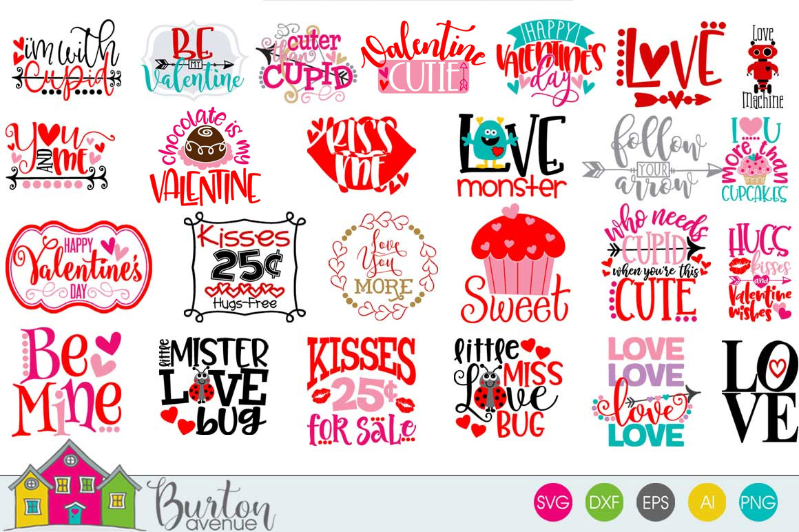 Download Hugs and Kisses Valentine SVG Bundle